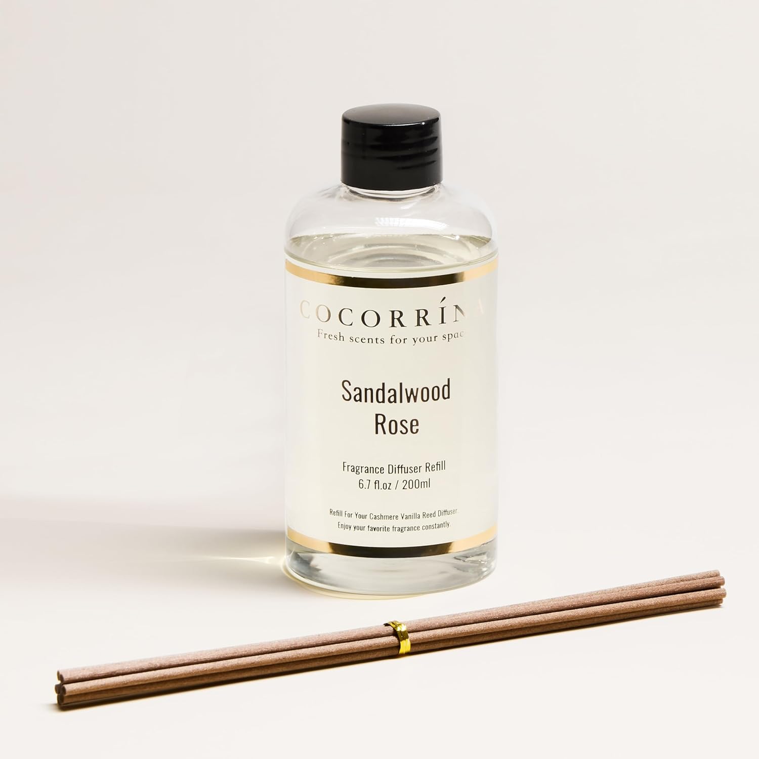 COCORRINA Refill Sandalwood Rose Reed Diffuser with 8 Sticks