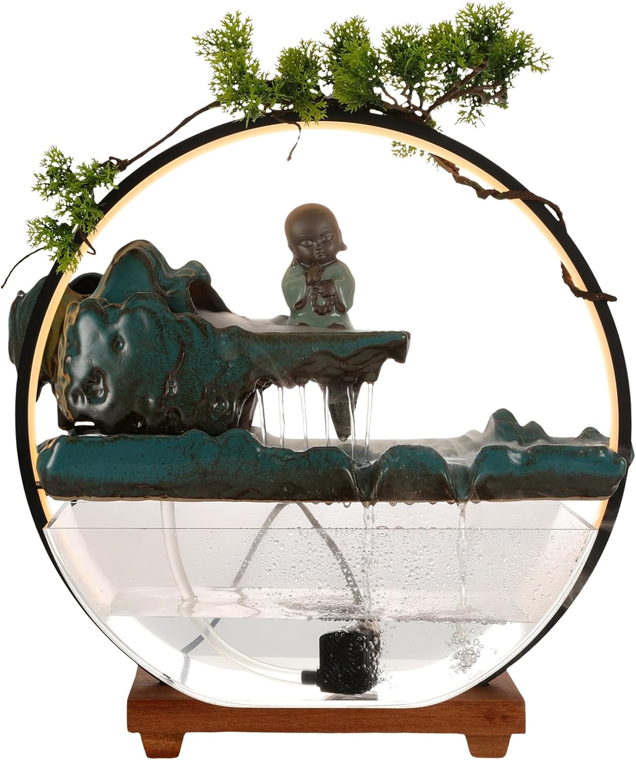 Tabletop Fountain with LED Light and Mist Maker