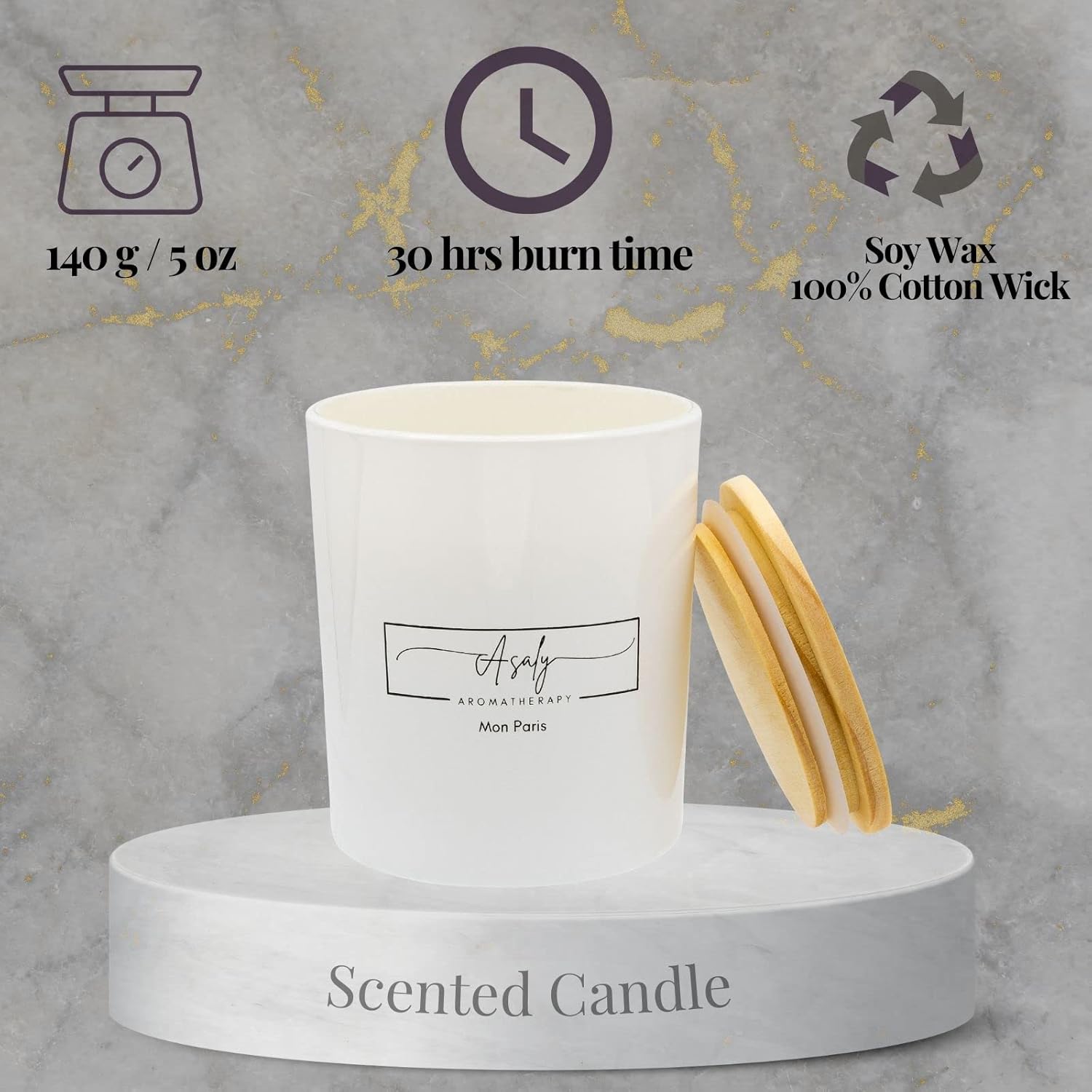ASALY Luxury Candle Gift Set with 2 Candles and 1 Diffuser