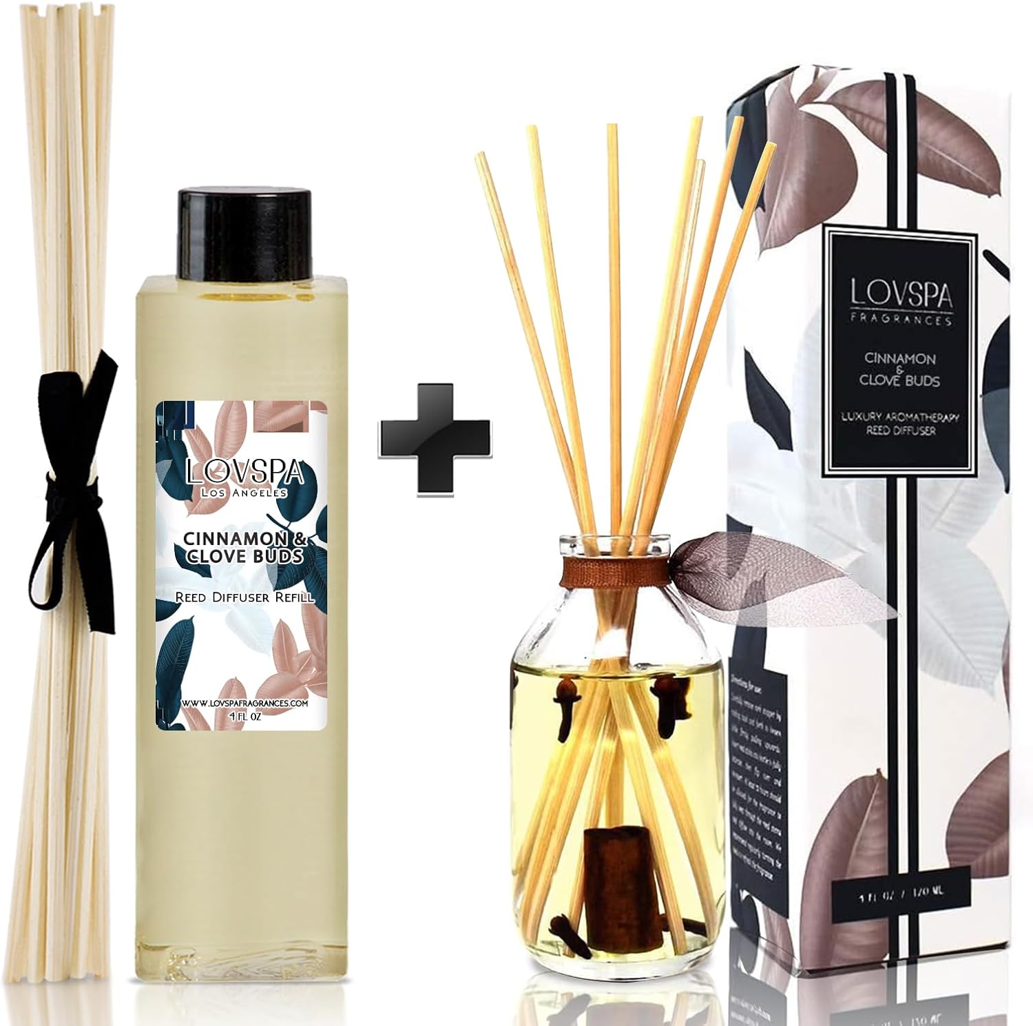 LOVSPA Cinnamon Clove Buds Reed Diffuser Refill Bundle