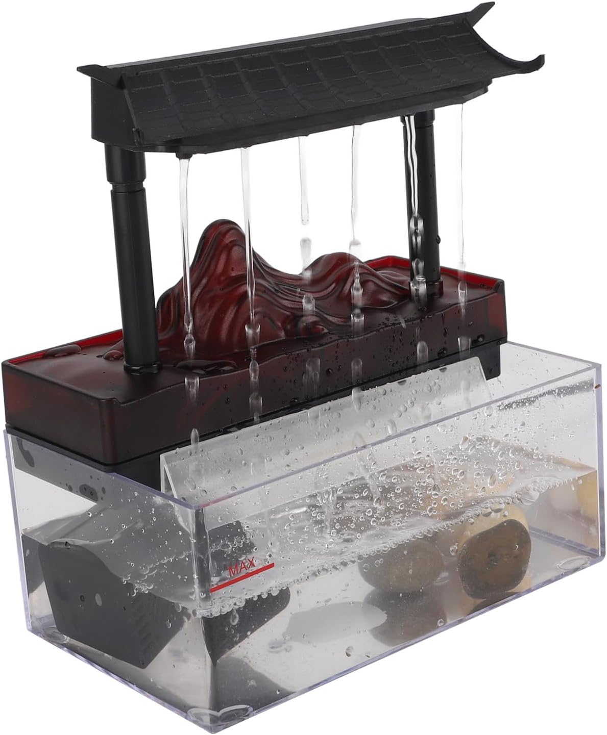 Tabletop Water Fountain with LED Light USB Powered Compact Design