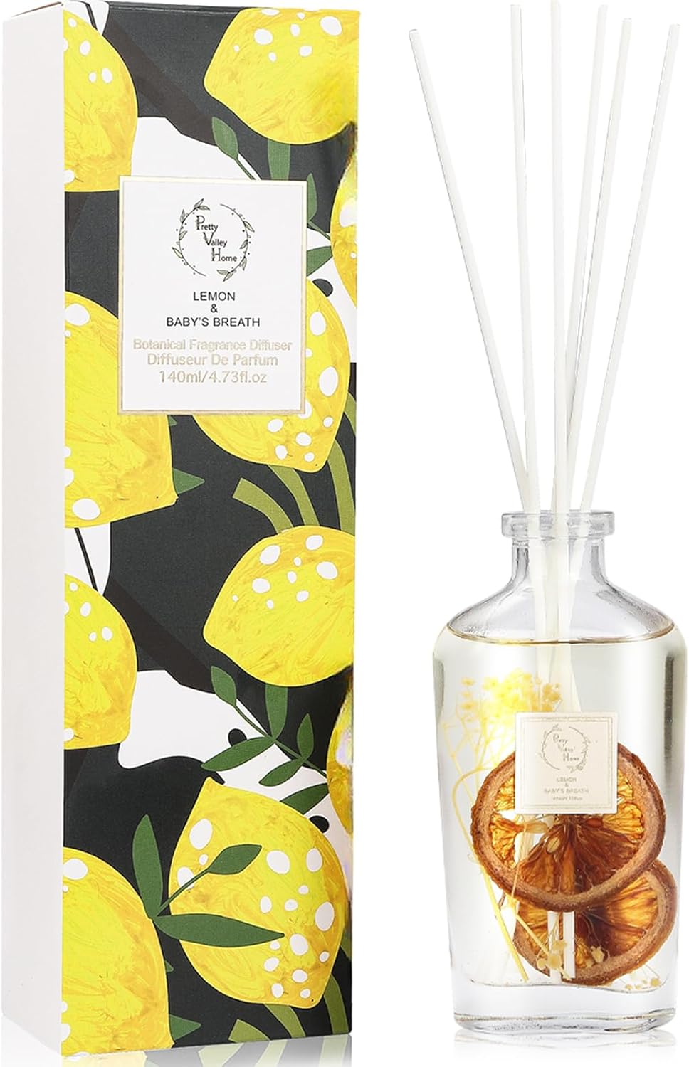 Pretty Valley Home Reed Diffuser Set 140Ml Lemon Gift Box