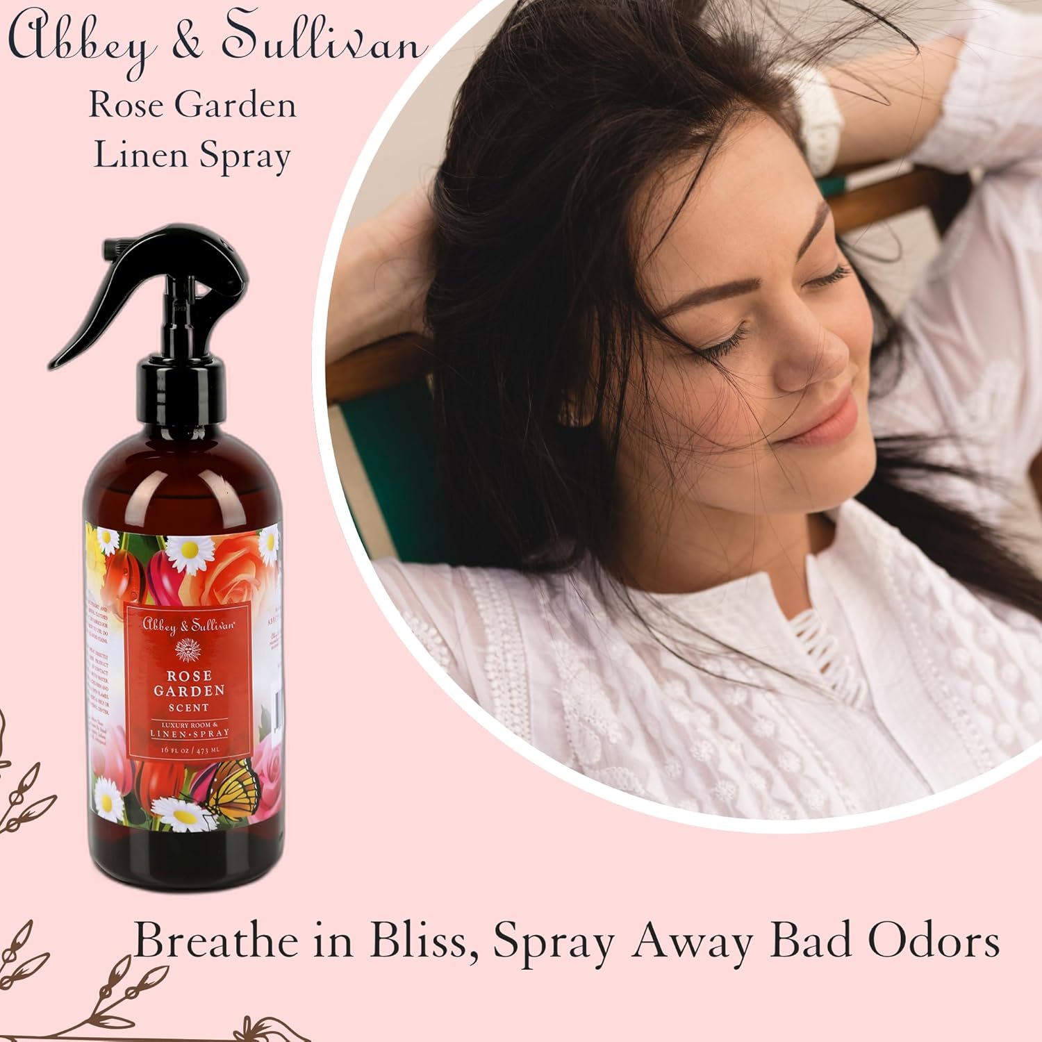 Abbey Sullivan Linen Spray Rose Garden 16 oz Pack of 2
