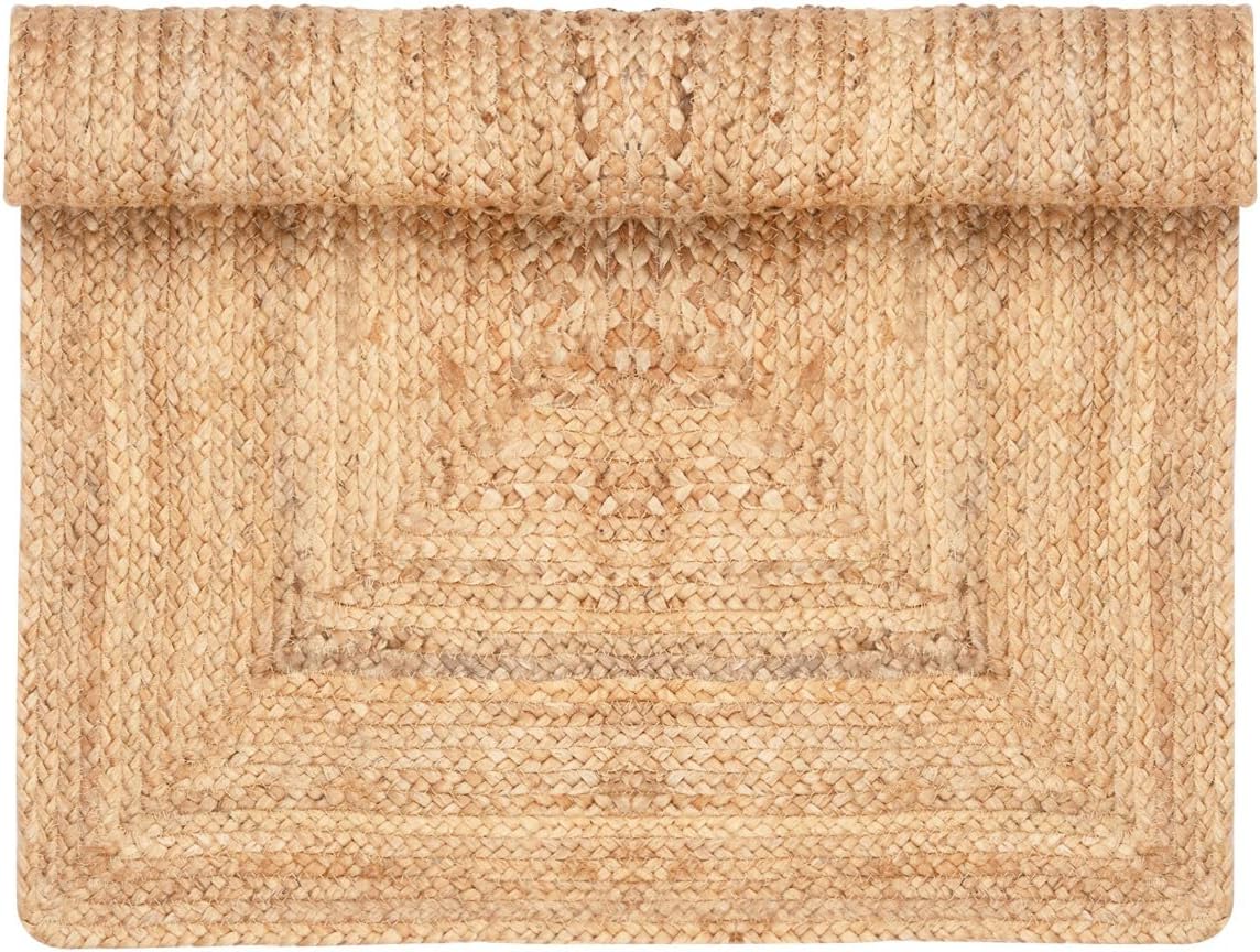 Ekakshx Hand Woven Jute Braided Rug 24x36 Inches