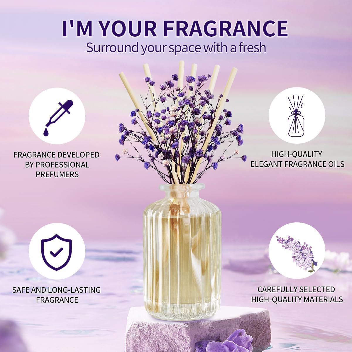 Feny Fresh Lavender Thyme Reed Diffuser Set