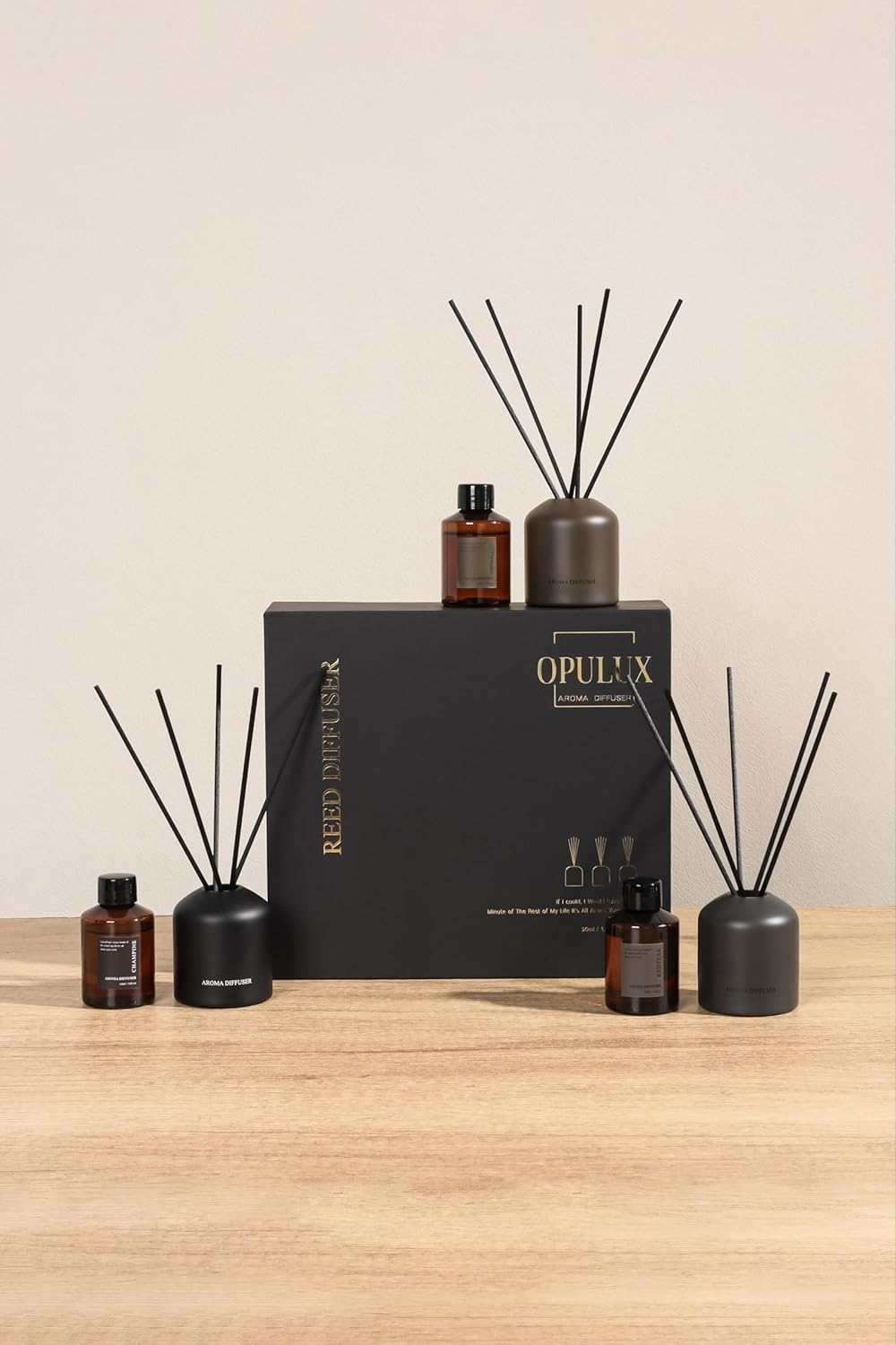 OPULUX Reed Diffuser Set 3 Pack 5oz Luxury Home Fragrance