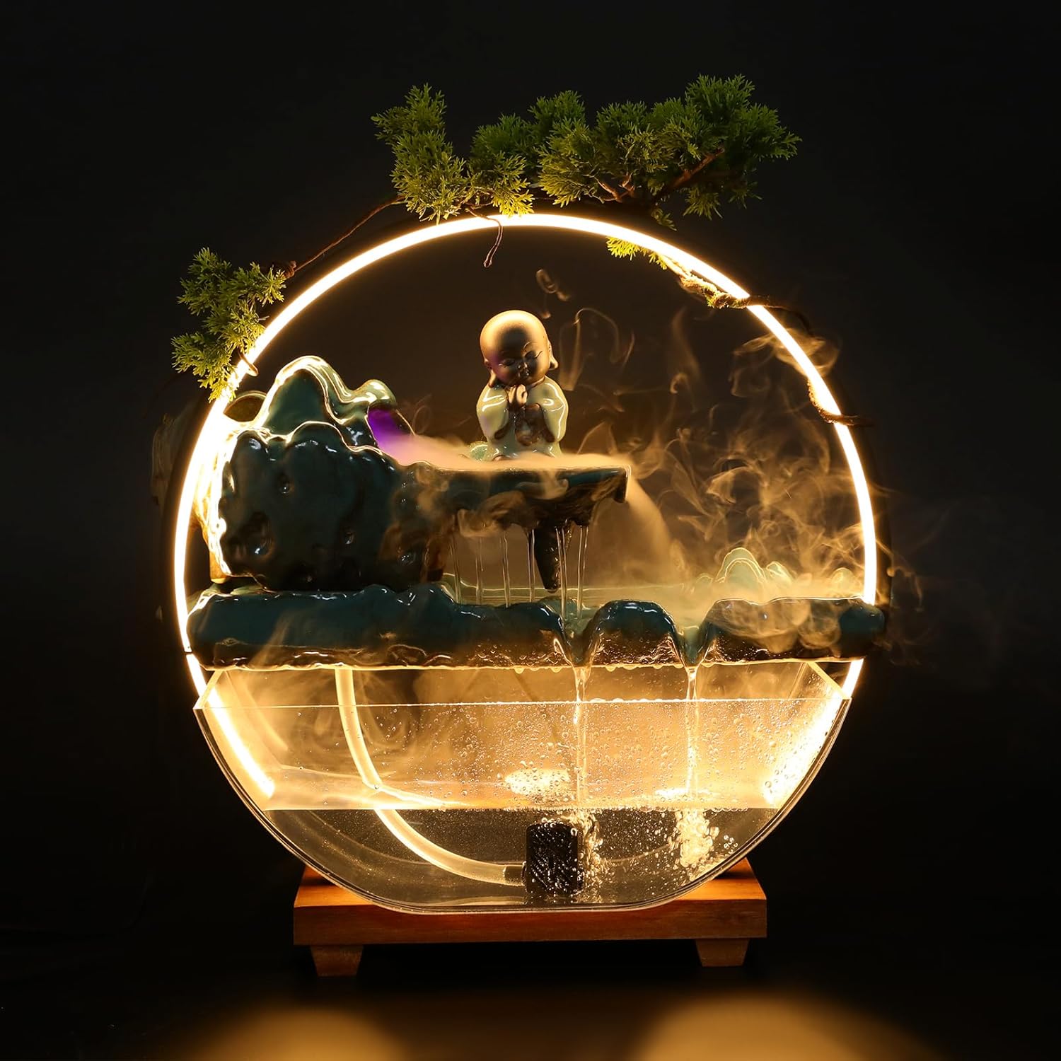 TFCFL Tabletop Fountain with LED Light Ring