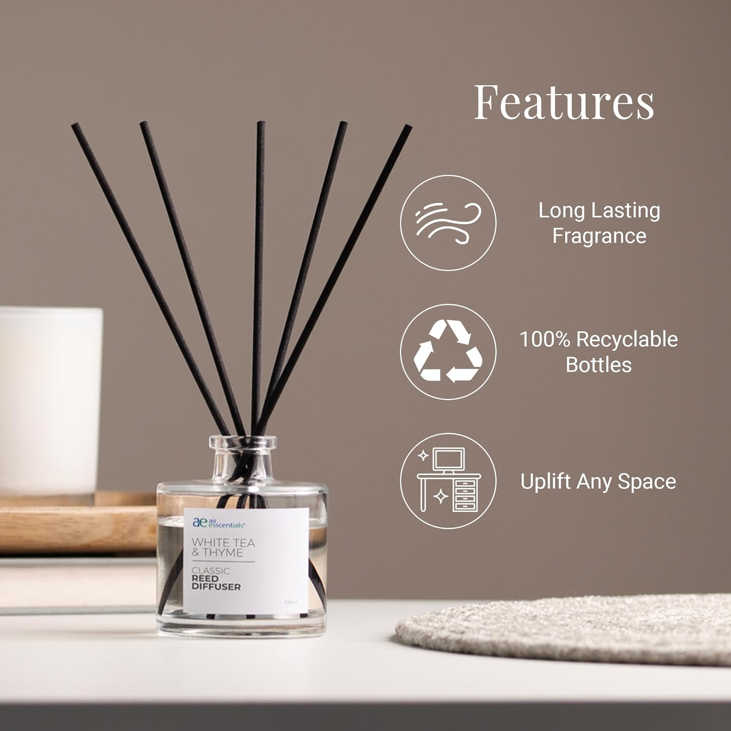 Classic White Tea Thyme Reed Diffuser Set