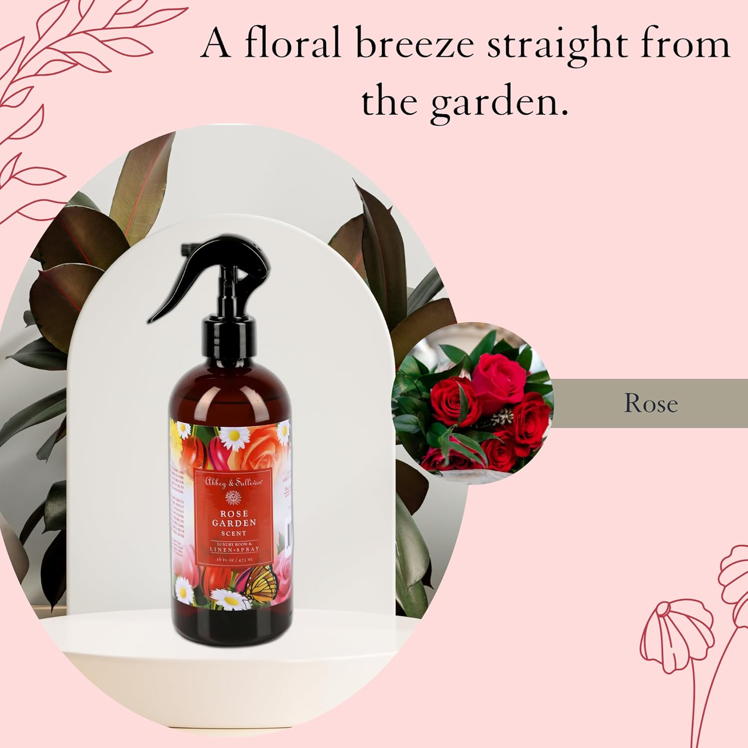 Abbey Sullivan Linen Spray Rose Garden 16 oz Pack of 2