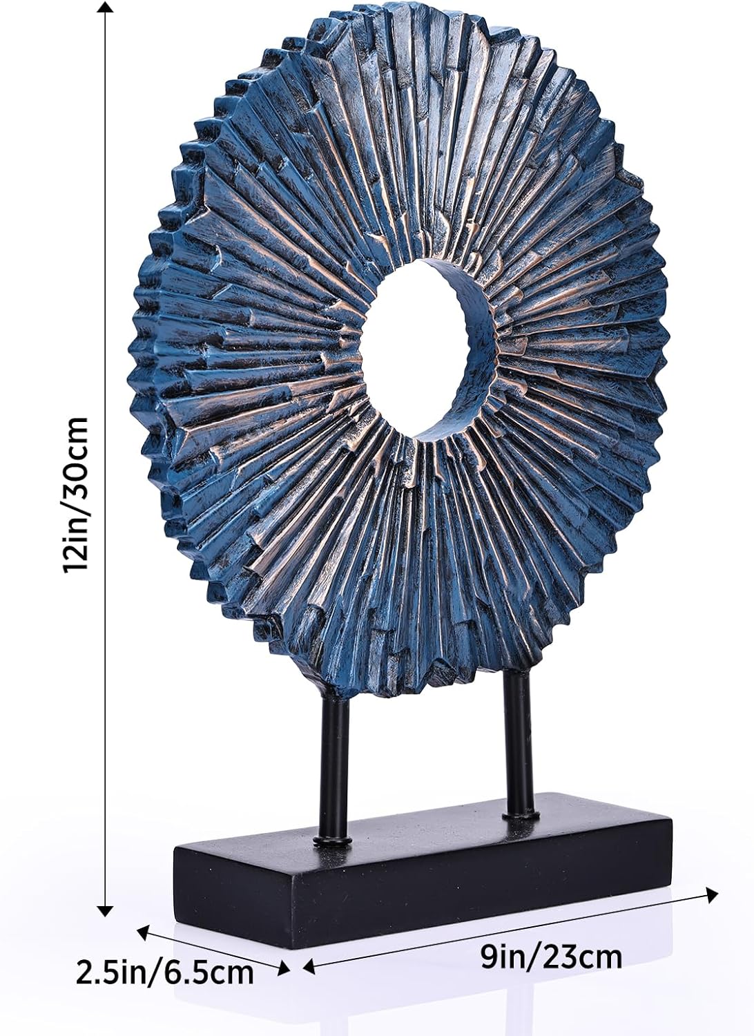 Modern Round Sculpture 12 Inch Abstract Decor