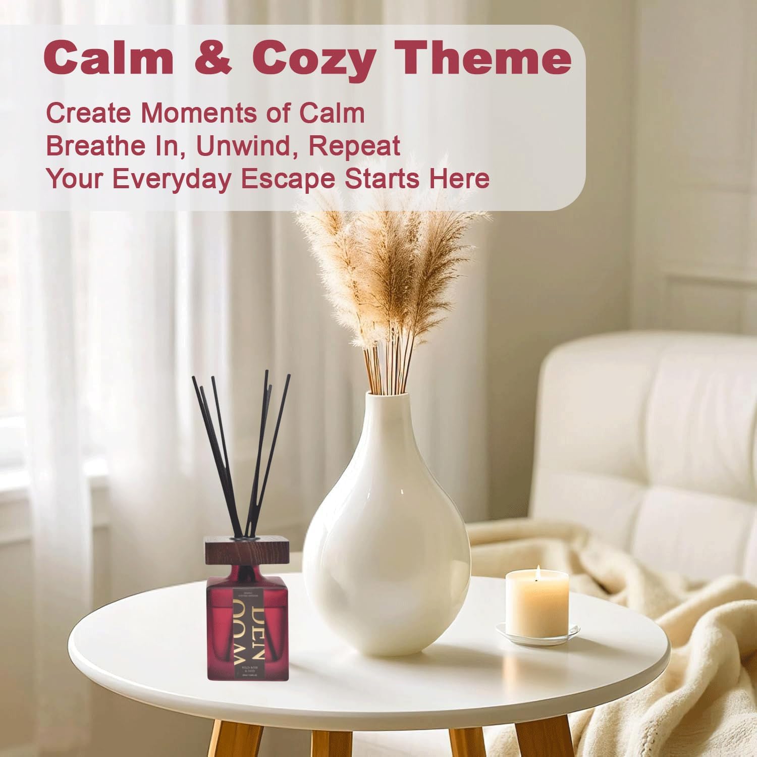 Wlinder Luxury Reed Diffuser Set 67 Oz Wild Rose