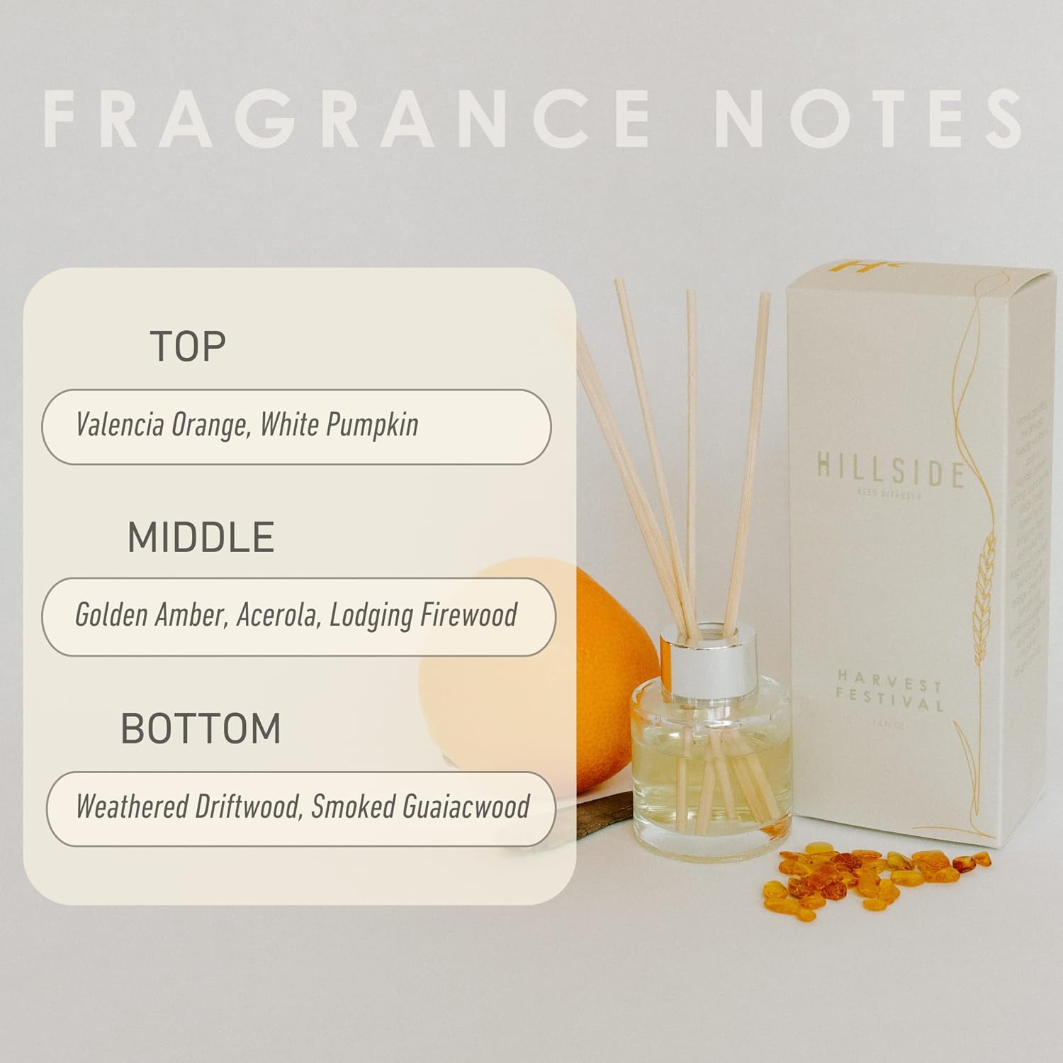 Harvest Festival Reed Diffuser - 90 Day Fragrance Non-Toxic Sustainable