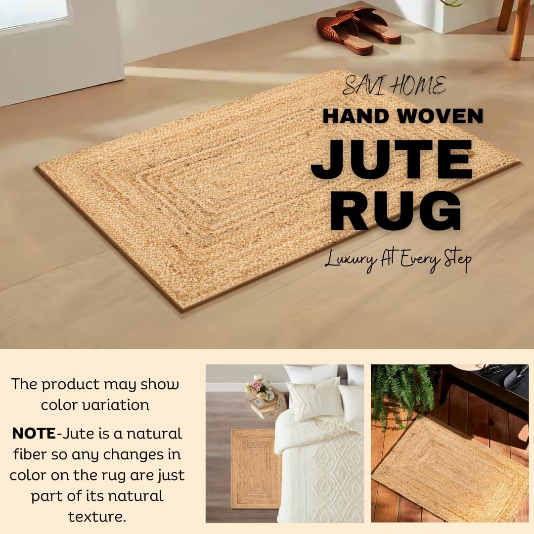 Savi Home Hand Woven Jute Braided Rug 2x3
