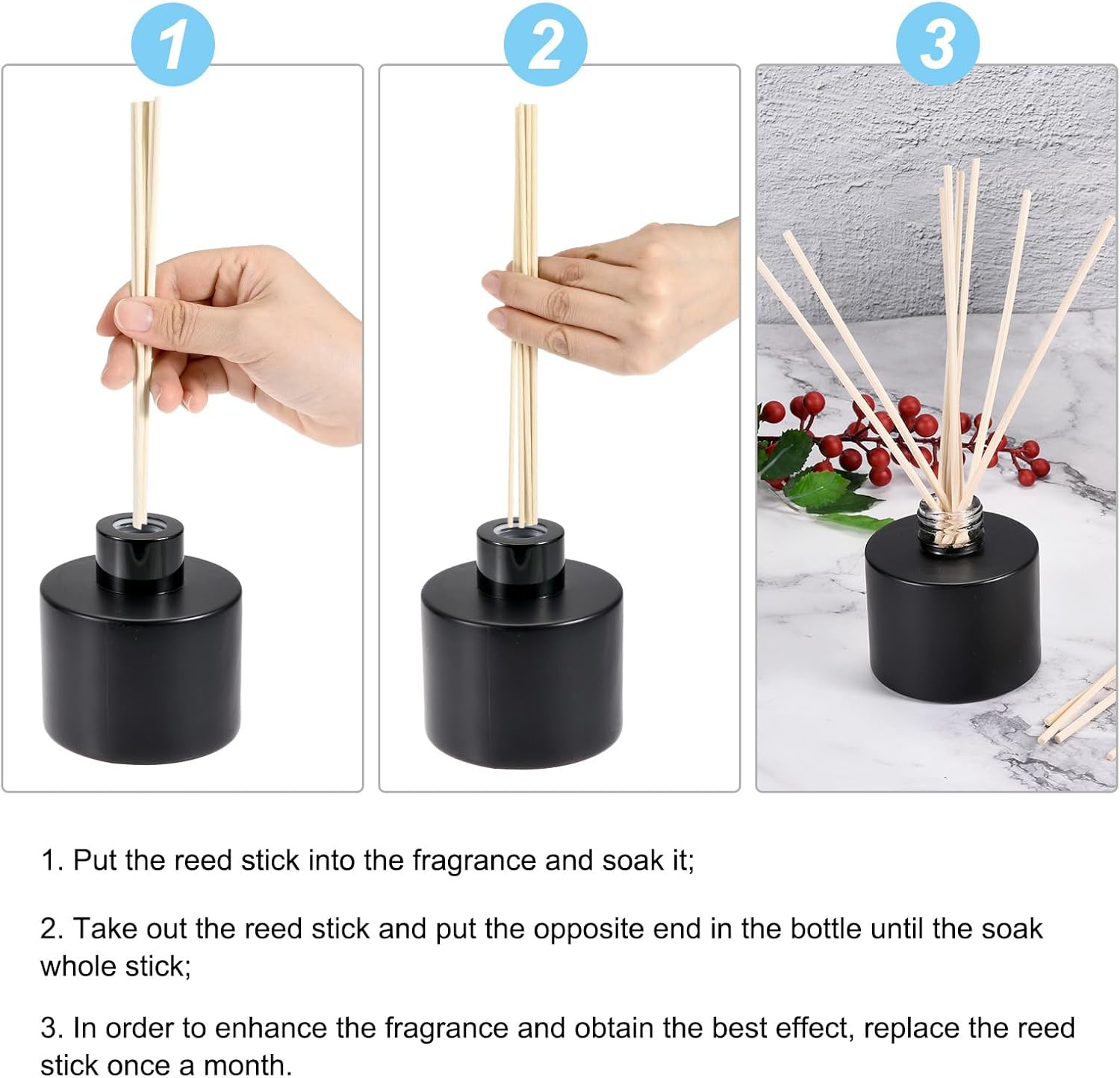 MECCANIXITY Fiber Reed Diffuser Sticks 200x4mm Pack of 100