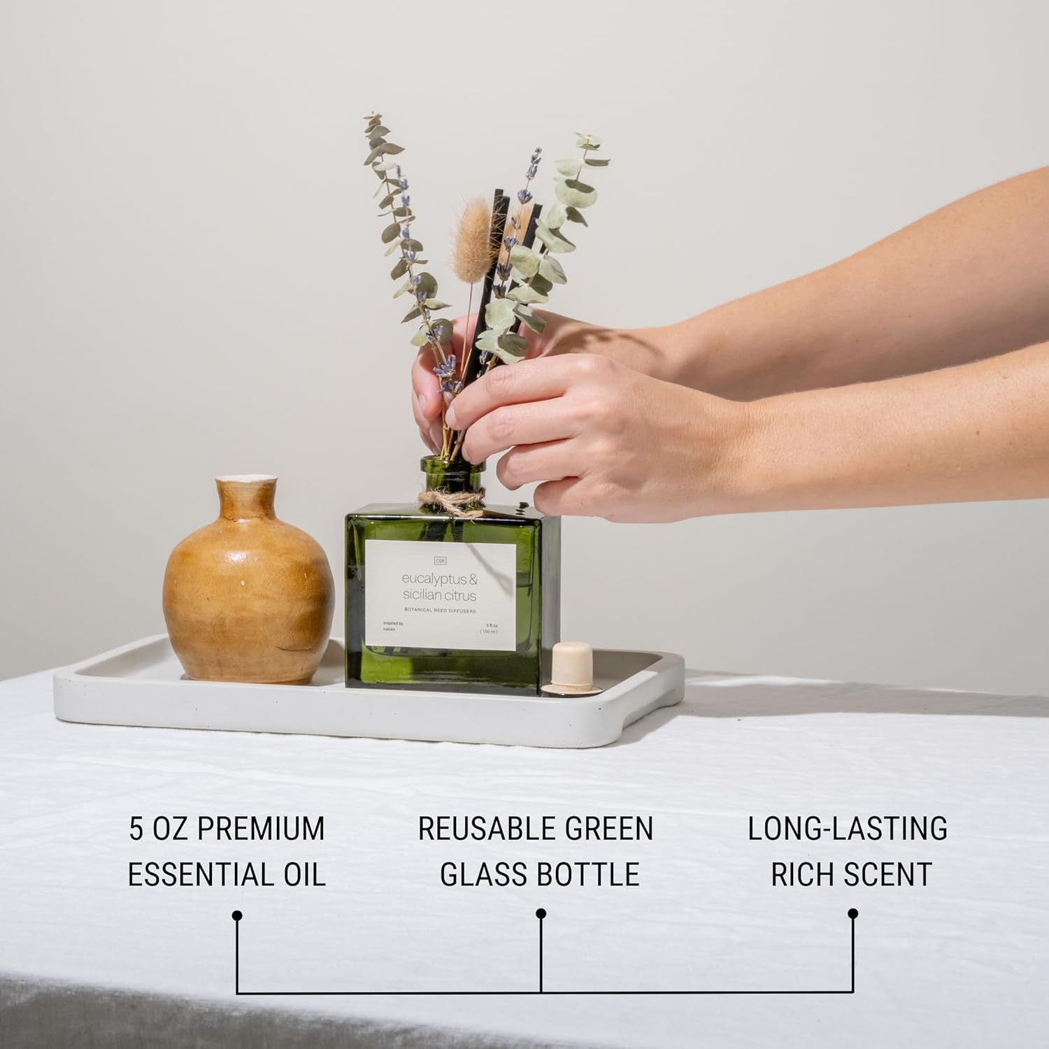 Craft Kin Reed Diffuser Set with Dried Flowers and Room Spray