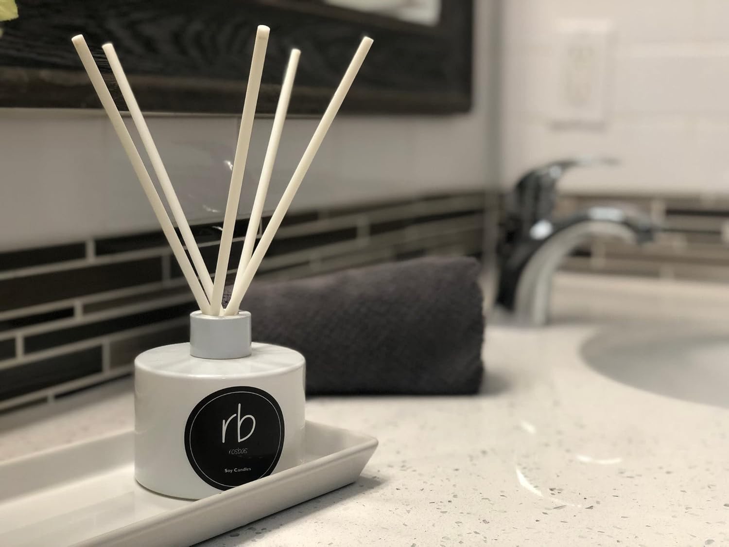 Rosbas Reed Diffuser Set with Palo Santo Scent