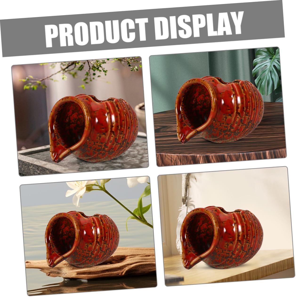 Ceramic Jar Water Fountain Rustic Zen Decor for Indoor and Outdoor Use