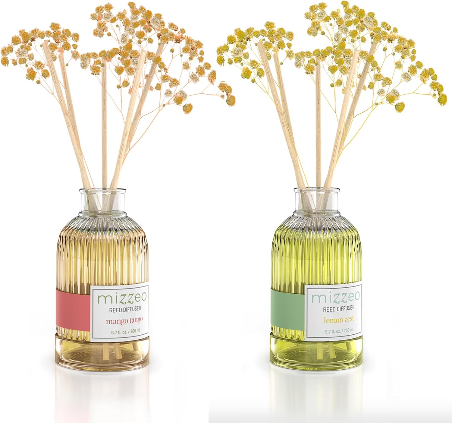 MIZZEO Reed Diffuser Set Lemon Zest Warm Cinnamon