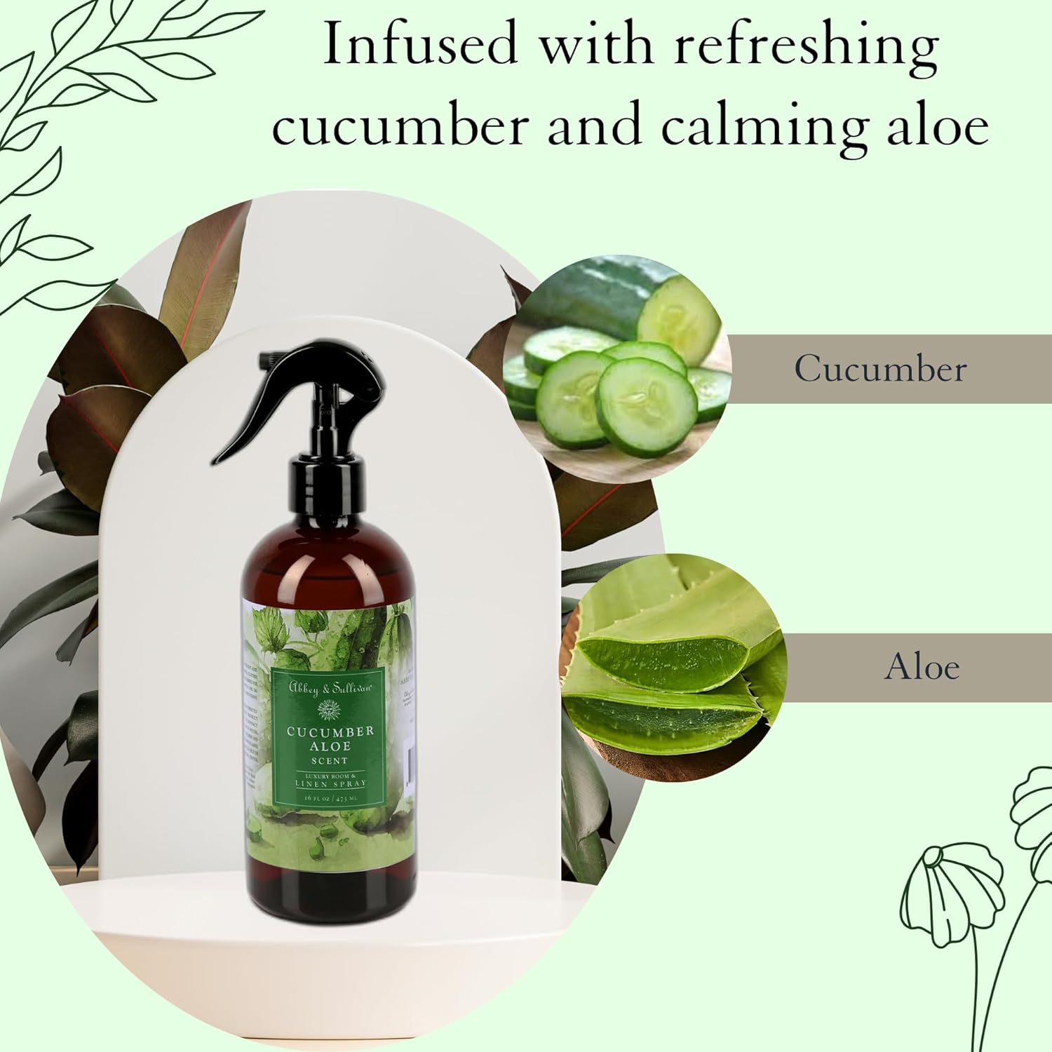 Abbey Sullivan Linen Spray Cucumber Aloe Pack of 2 16 oz