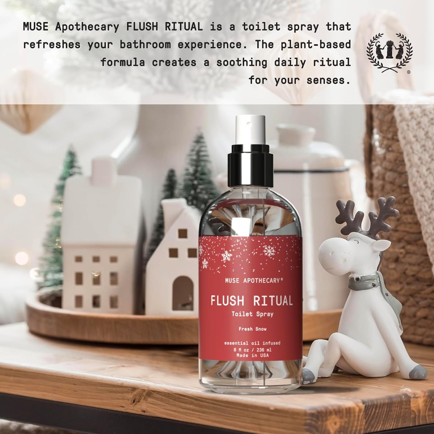 Muse Apothecary Flush Ritual Toilet Spray - Fresh Snow Pack of 3