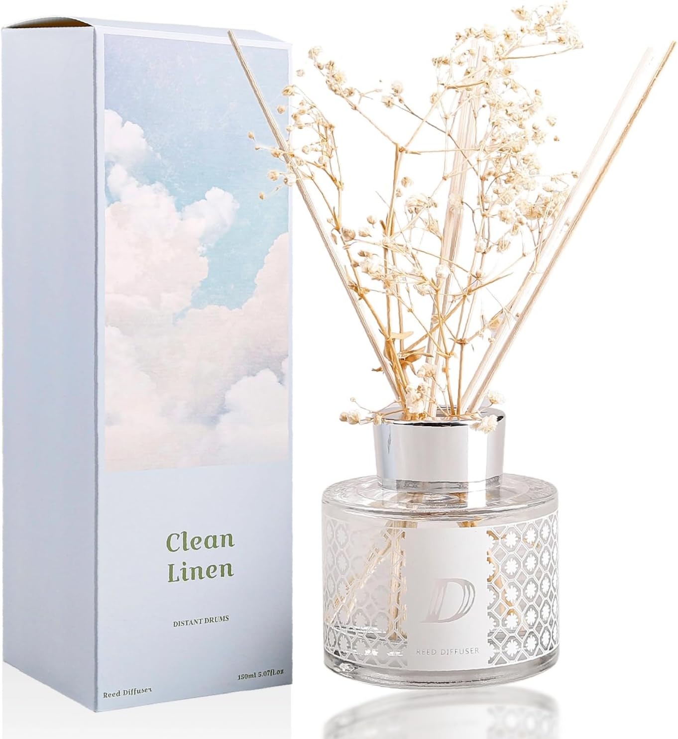 Distant Drums Clean Linen Reed Diffuser Set