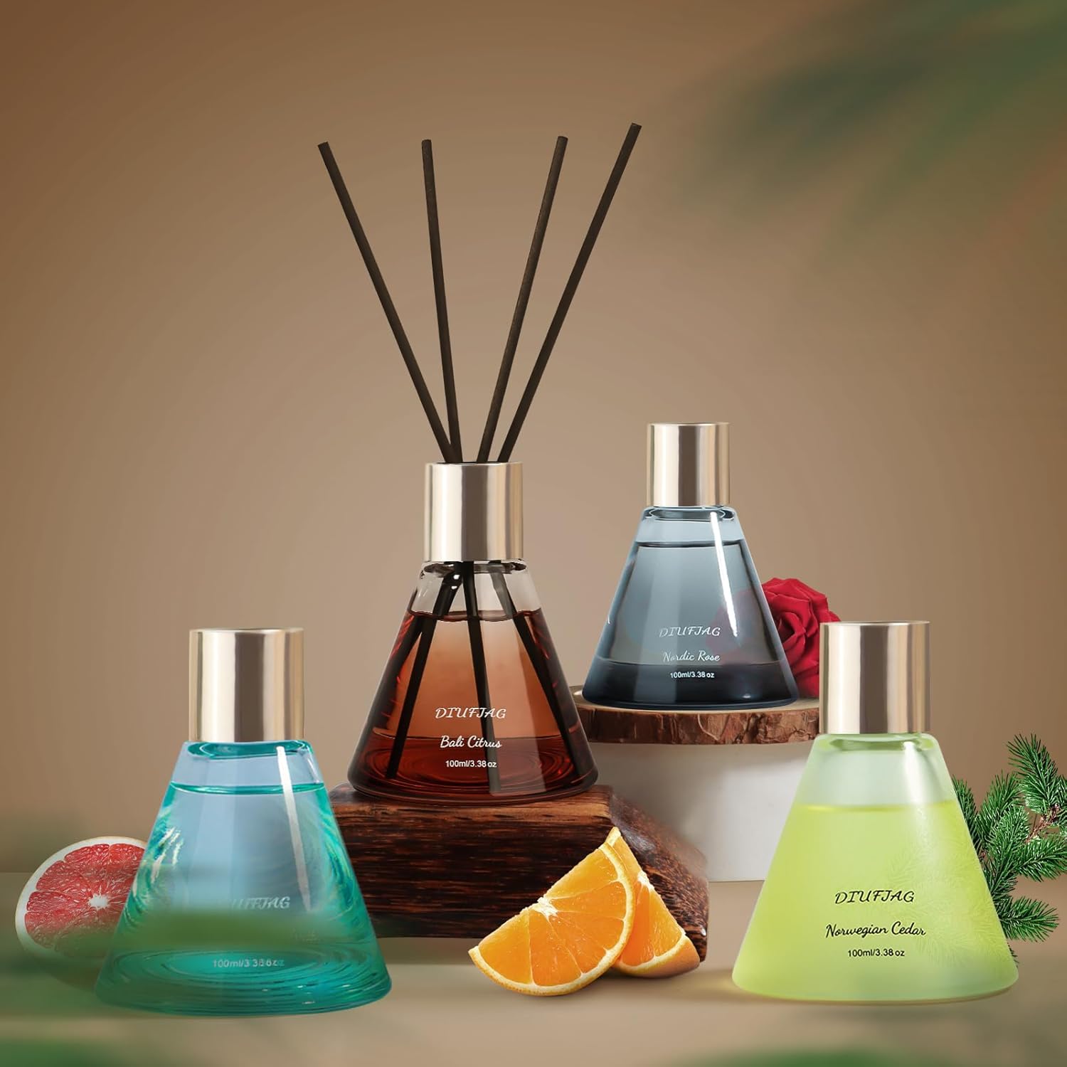 Norwegian Cedar Scent Diffuser with 8 Fiber Sticks 338 oz