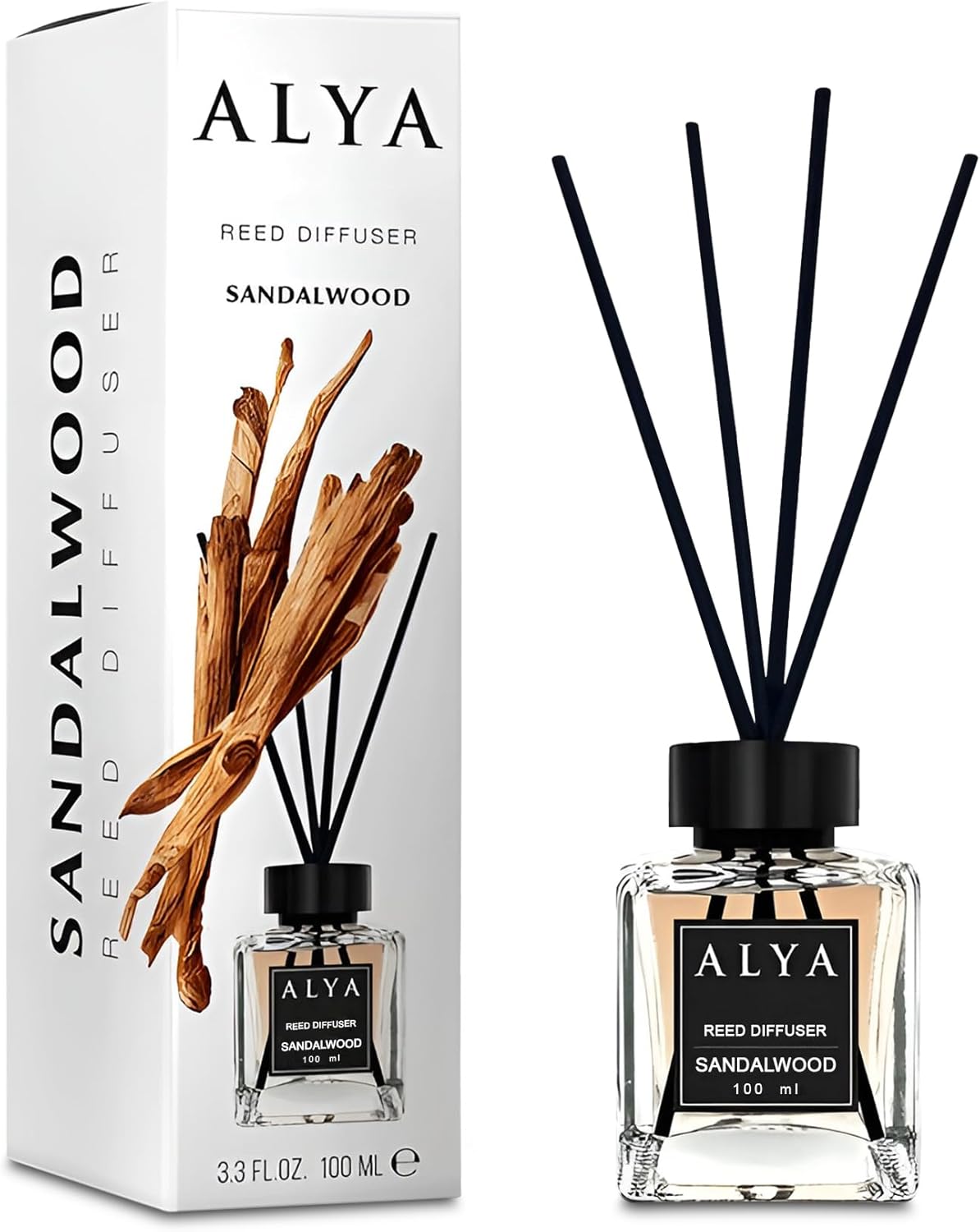Sandalwood Reed Diffuser for Home - 100ml Long Lasting Aroma