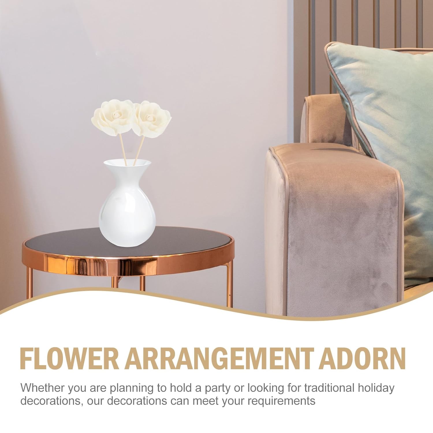 Healifty 5 Pcs Wood Rattan Diffuser Sticks with Flower Shape Head