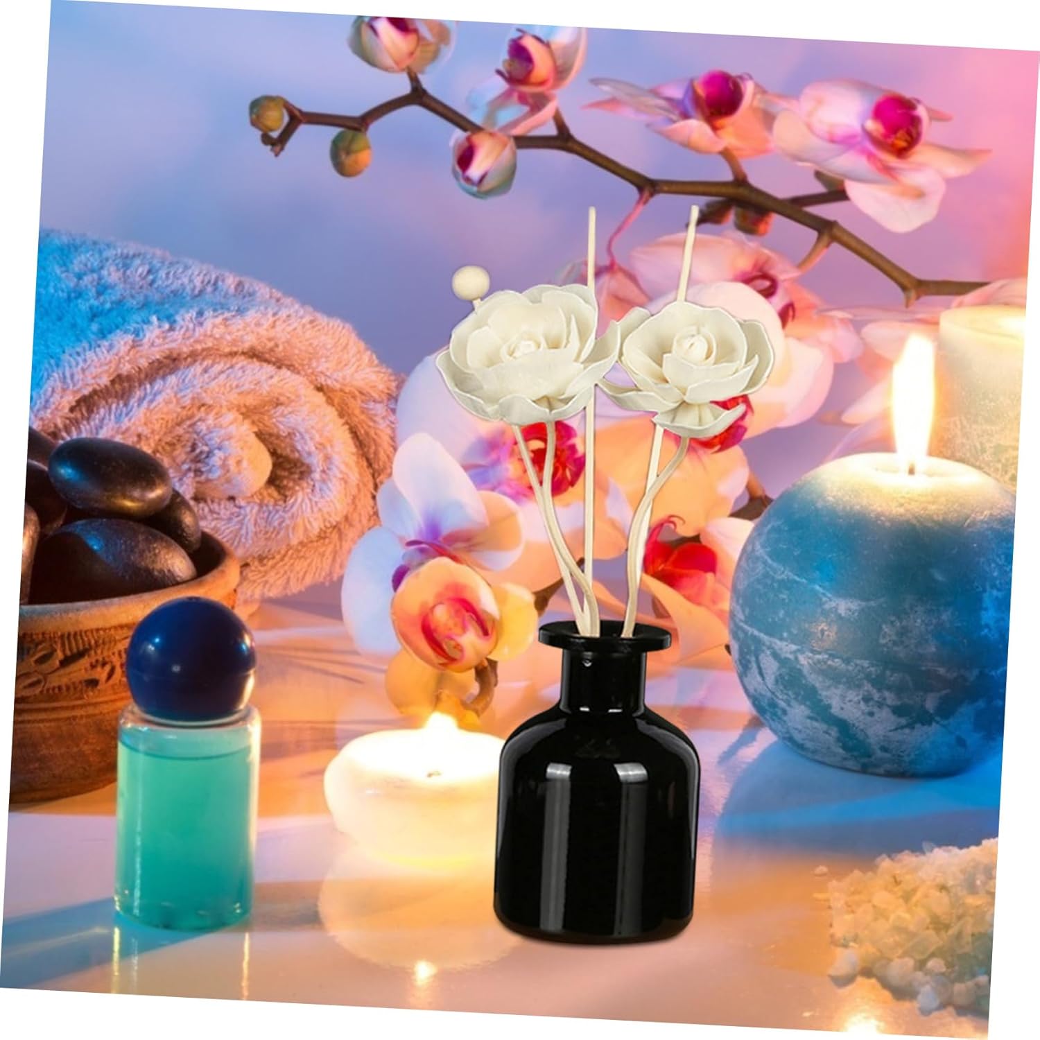 FRCOLOR 6pcs Reed Diffuser Sticks with Flower Refills