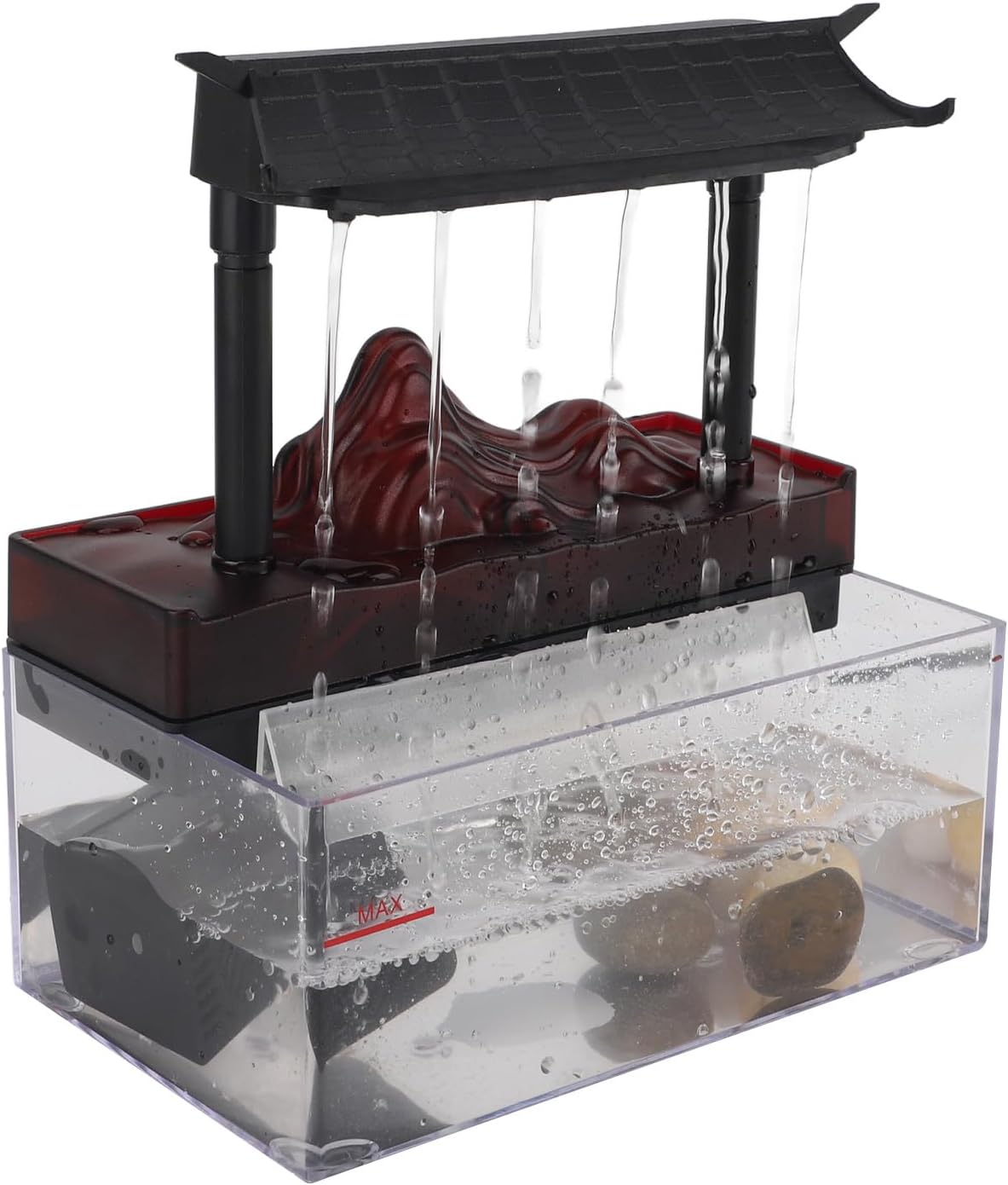 Tabletop Water Fountain with LED Light USB Powered Compact Design