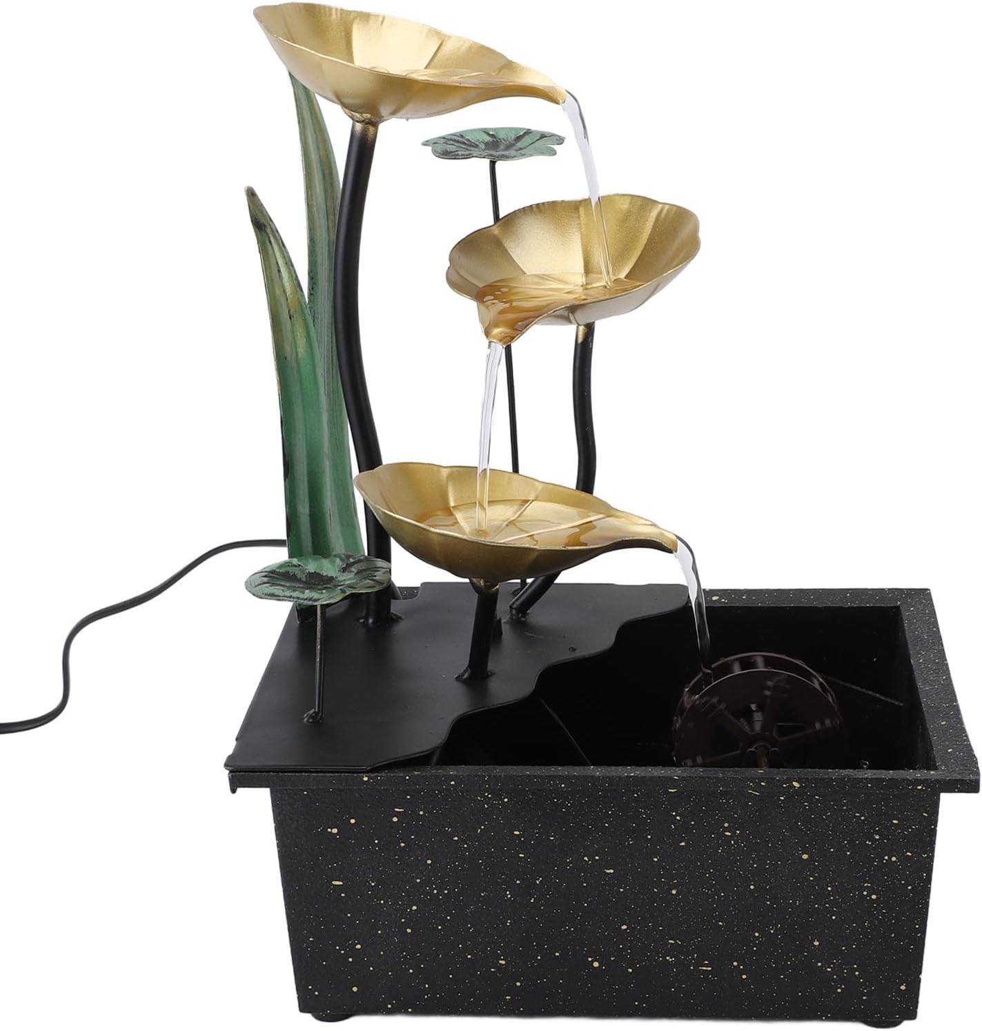 USB Tabletop Fountain with LED Desk Waterfall Decor