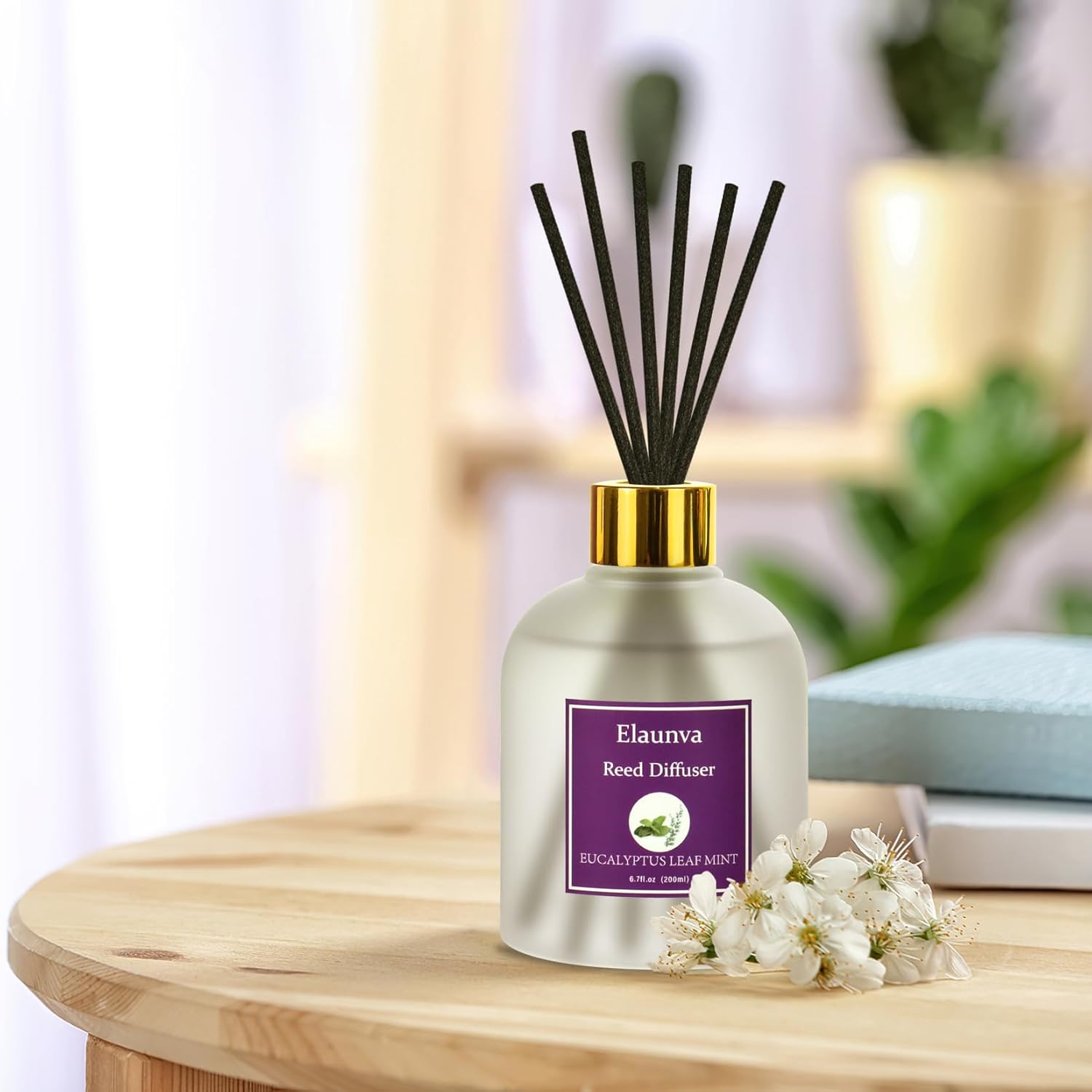 Eucalyptus Leaf Mint Reed Diffuser Set 67fl oz with 8 Sticks