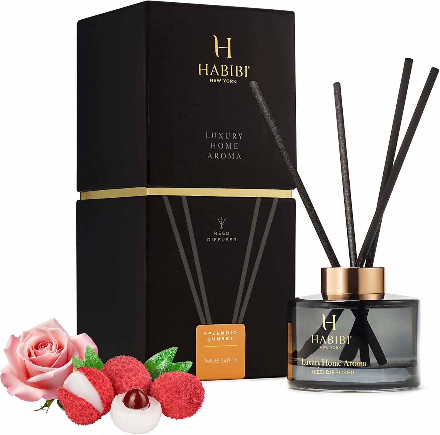 H Habibi Splended Sunset Reed Diffuser Set