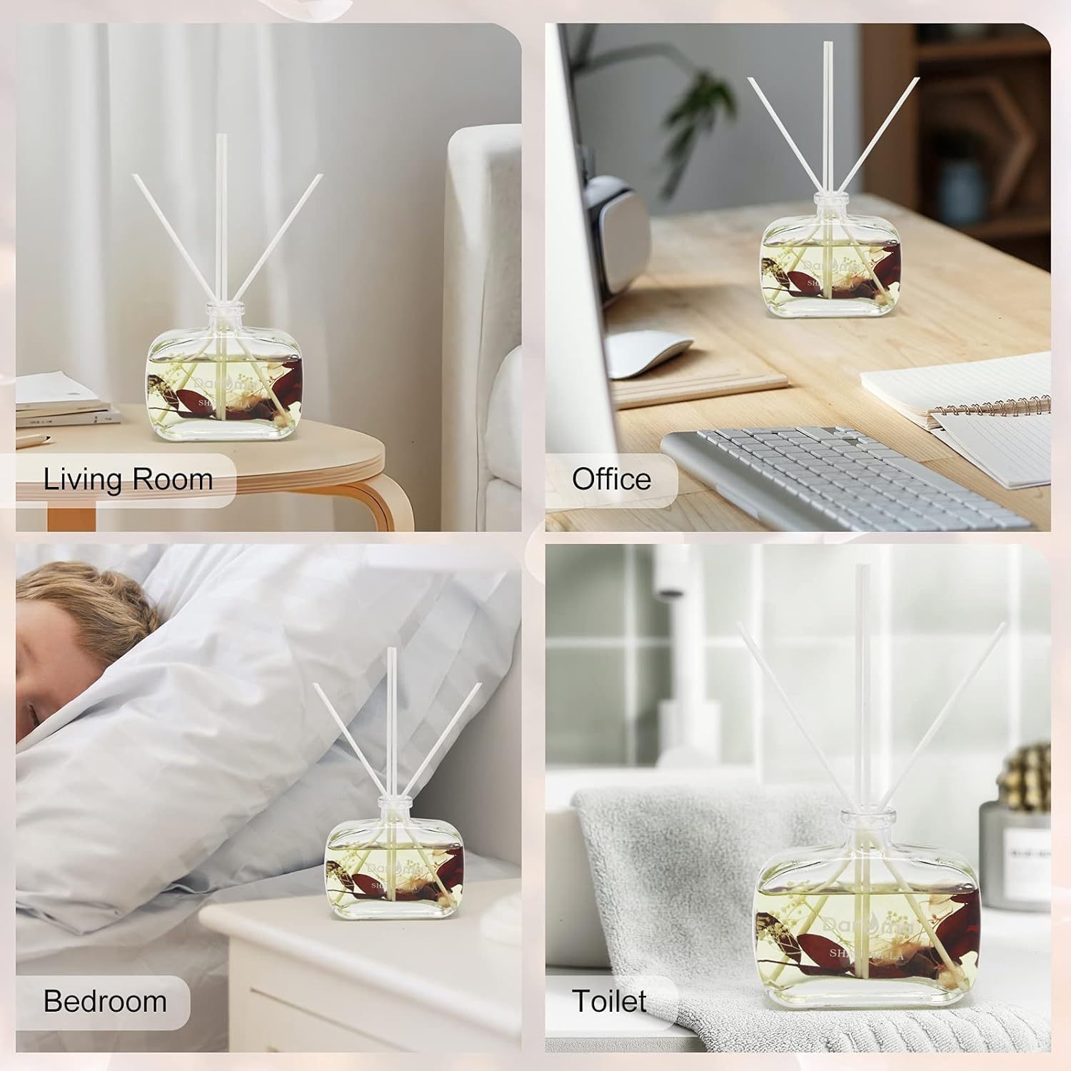 DAROMA Reed Diffuser Set with Dried Flowers 1
