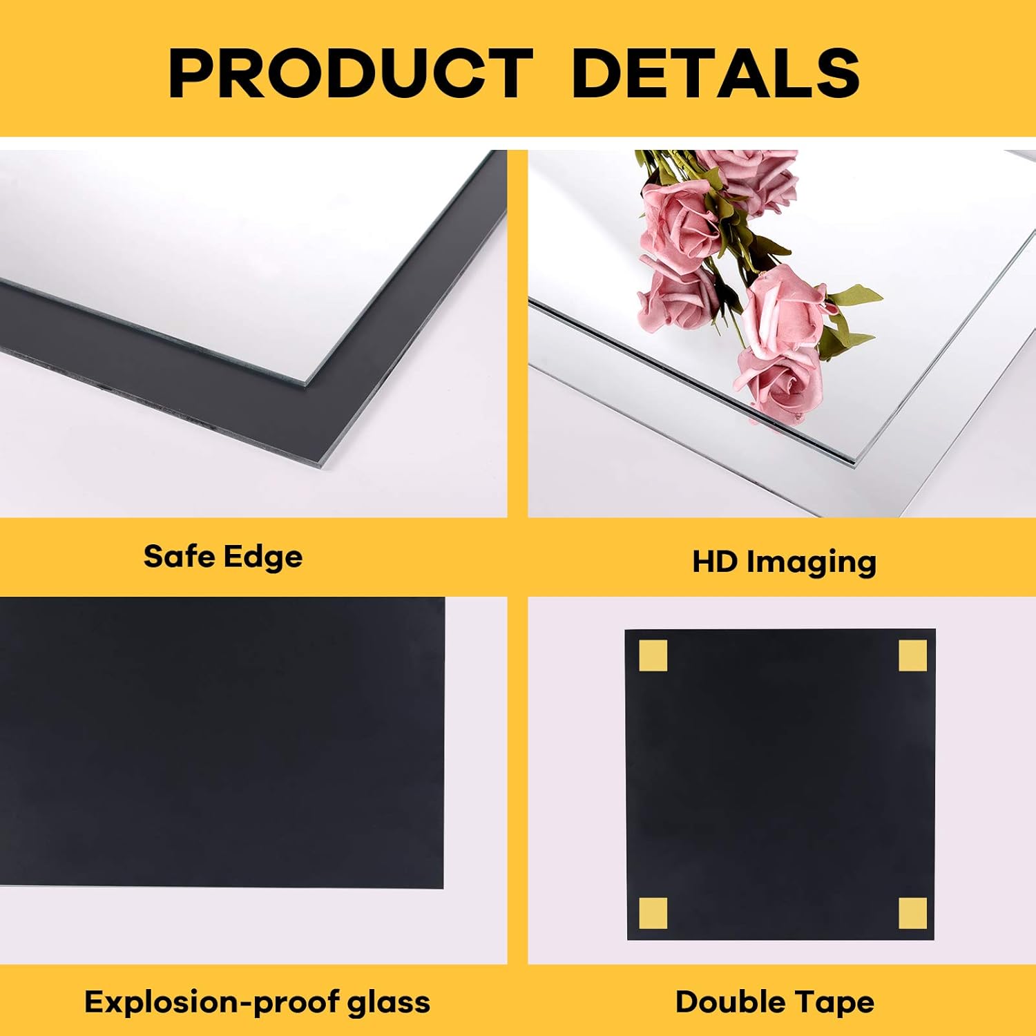 EVENLIVE 16PCS Frameless Mirror Tiles Set