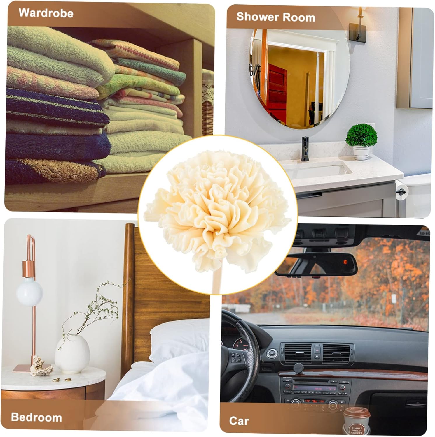 Hemoton Carnation Aroma Diffuser Sticks Set