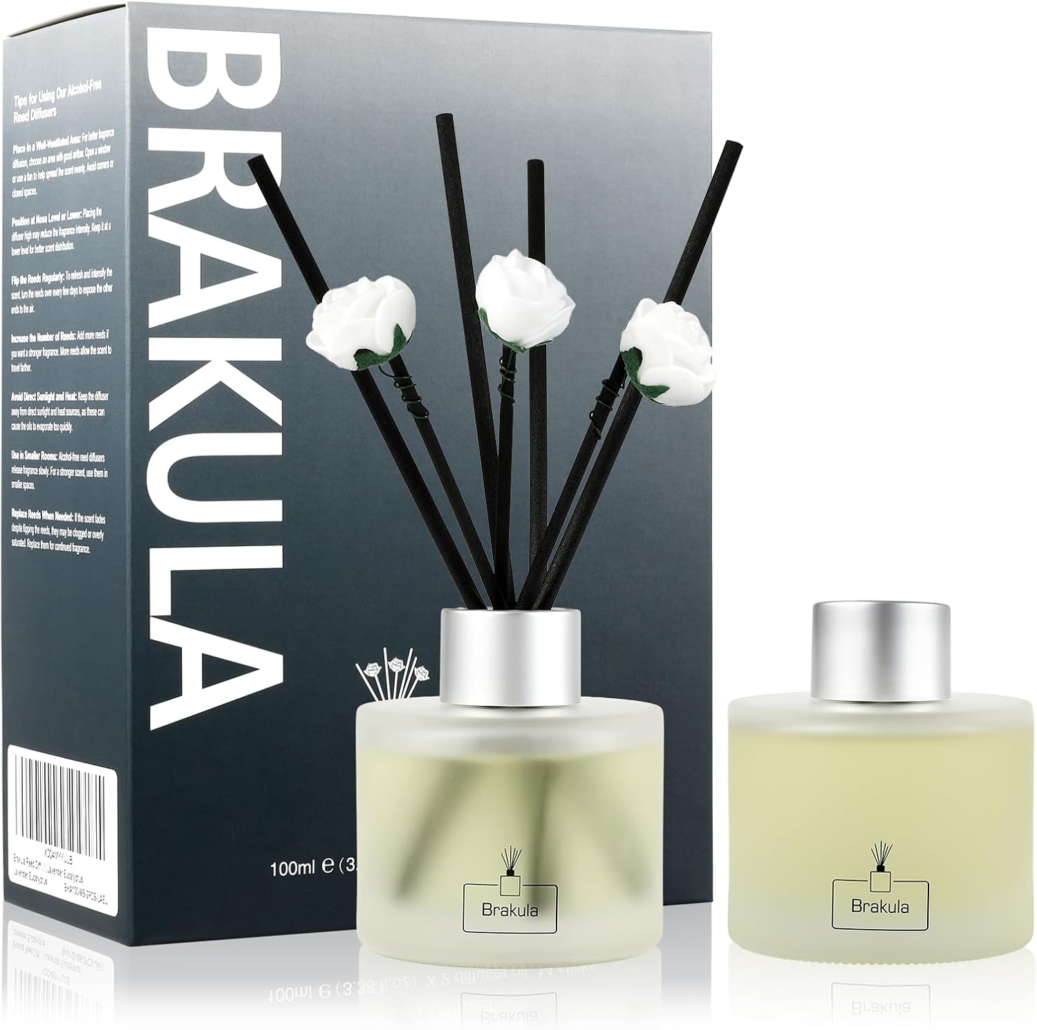 Brakula 2 Pack Reed Diffuser Set Bamboo Scented