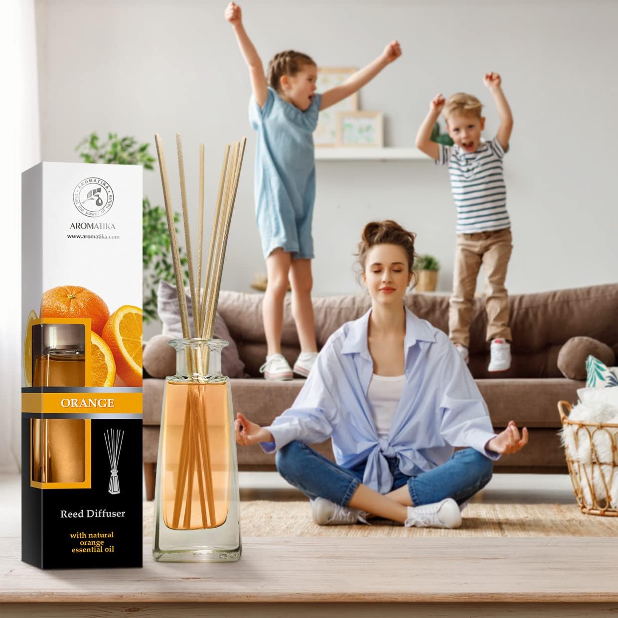 Orange Reed Diffuser - 2x34 Fl Oz - Fresh Room Fragrance