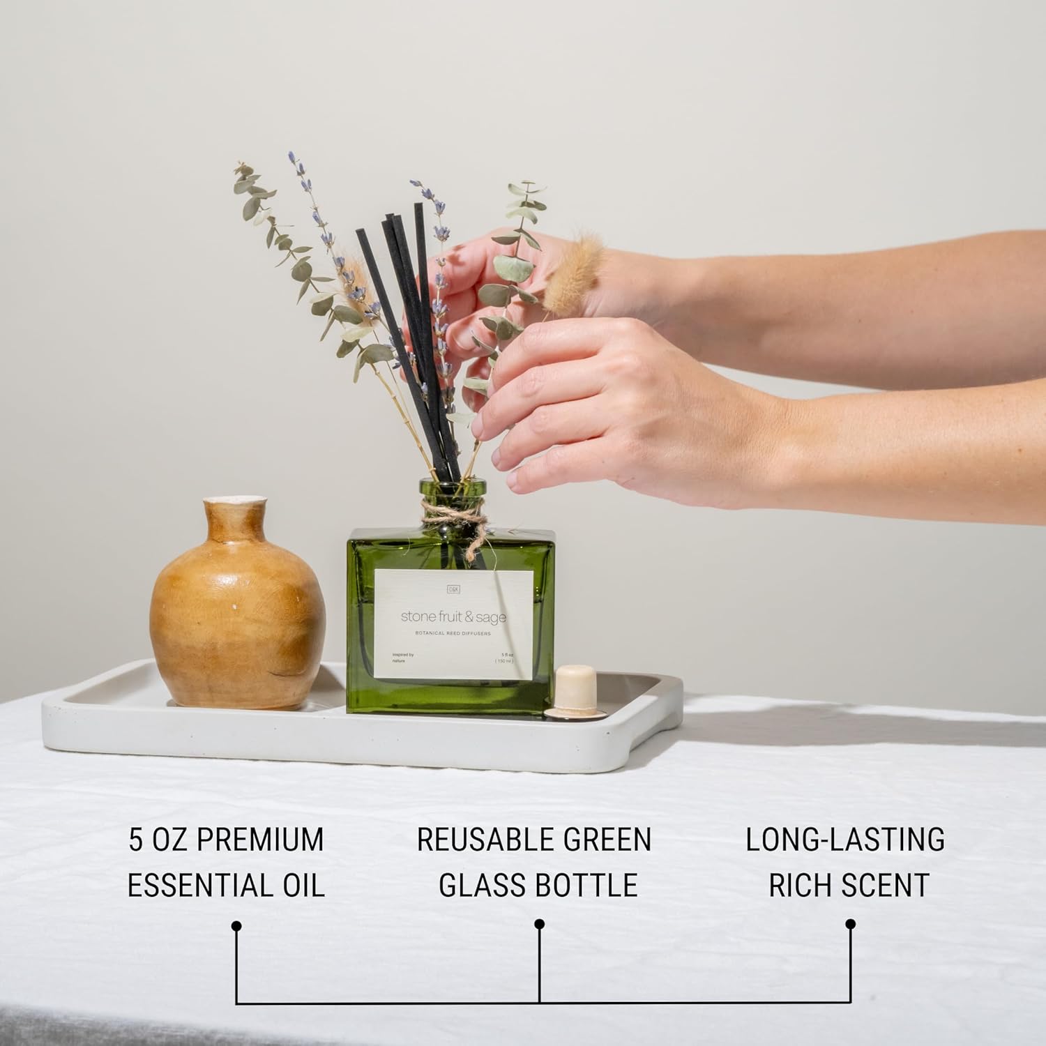 Craft Kin Reed Diffuser Set with Dried Flowers