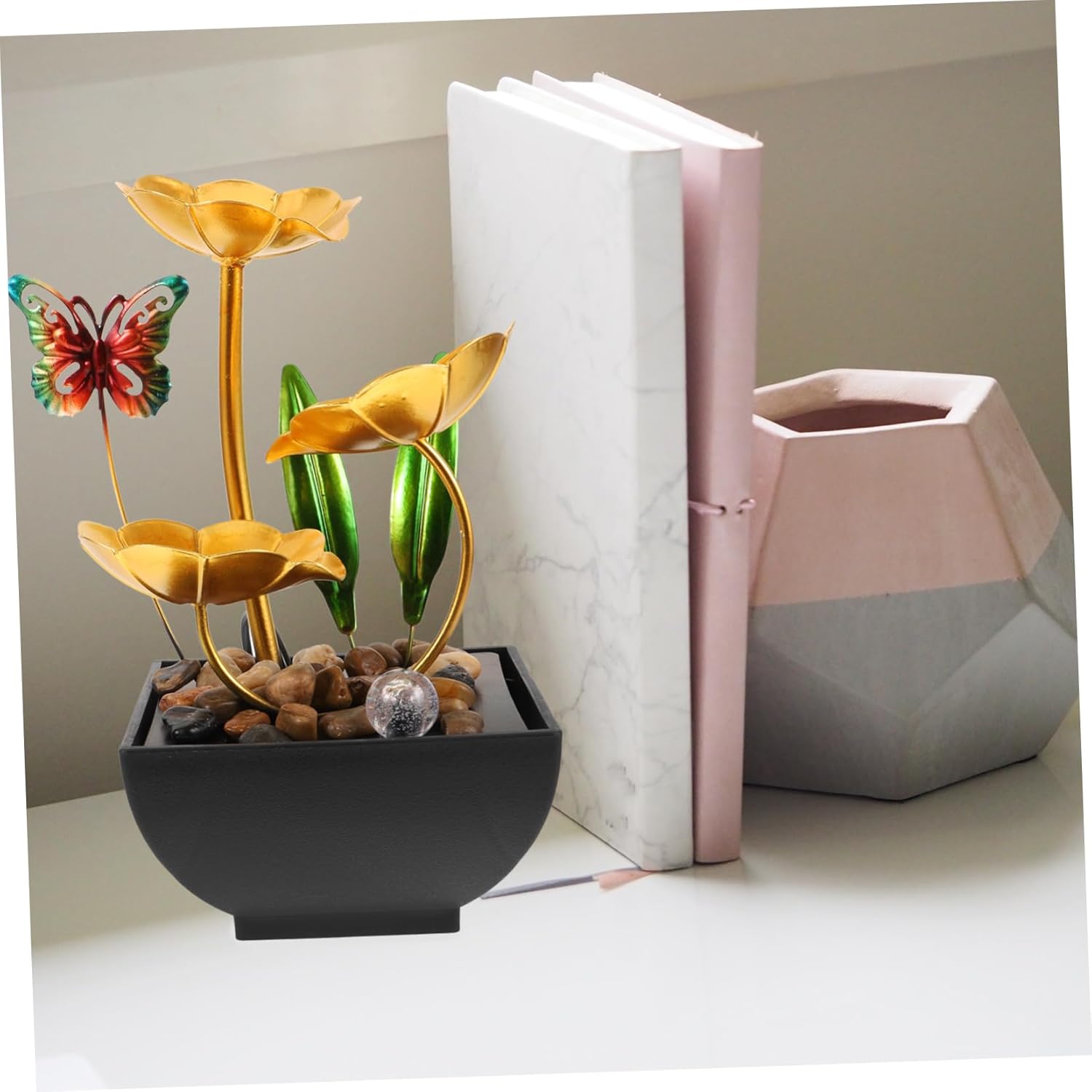 Iron Art 10-Inch Tabletop Water Fountain for Home Office Decor