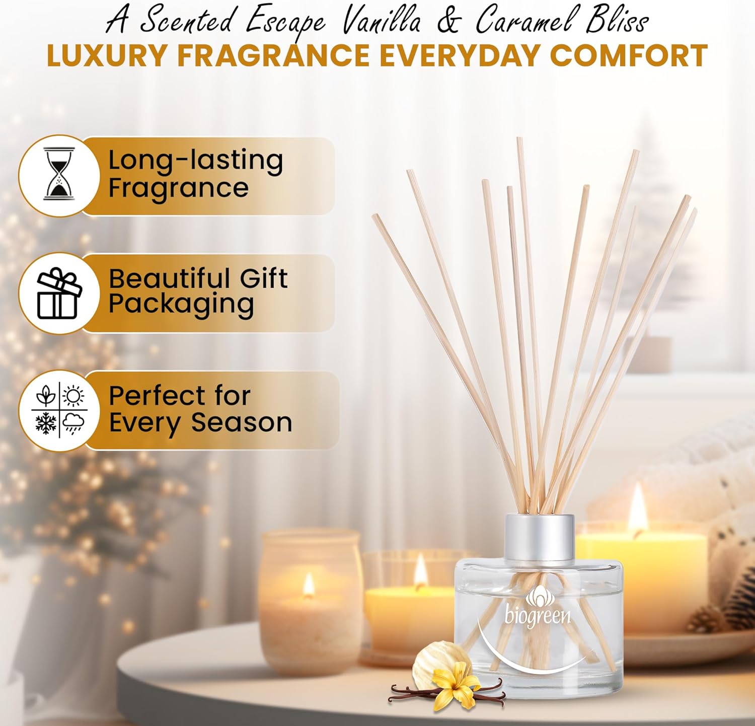 Vanilla Caramel Reed Diffuser - 338 Fl Oz