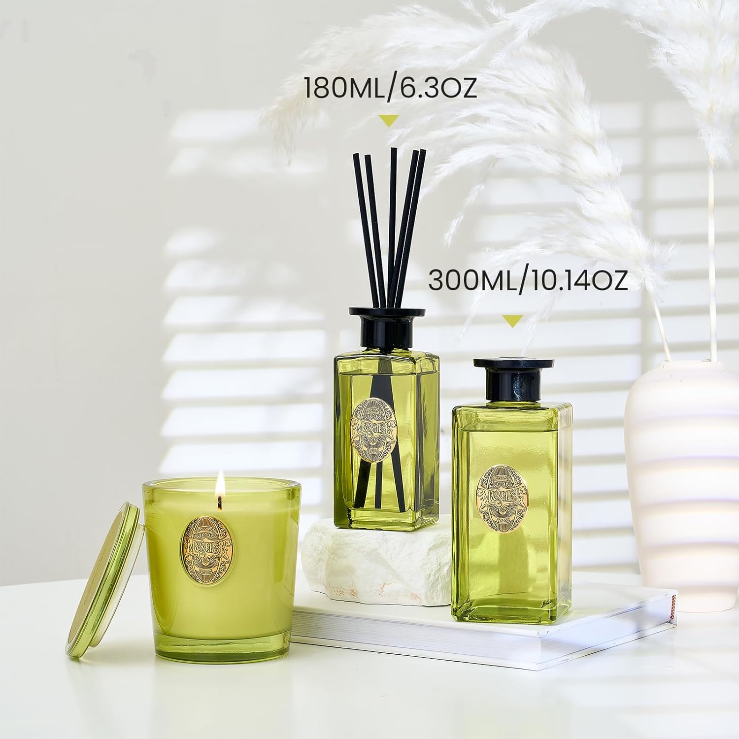 MSENSE 63 Oz Large Reed Diffuser Set Eucalyptus Mint