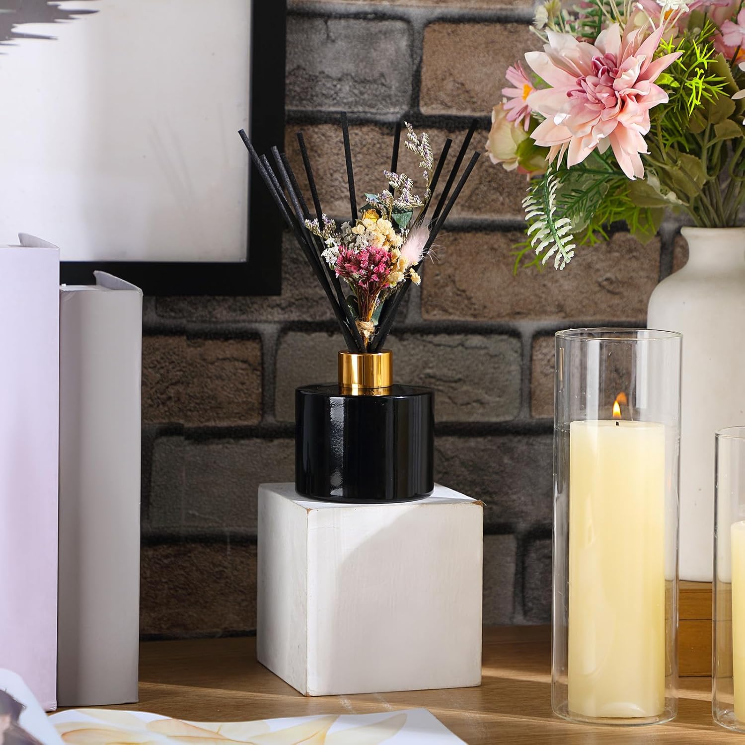 Rtteri 2 Reed Diffuser Sets with 5oz Bottles and Sticks - Home Bathroom Fragrance