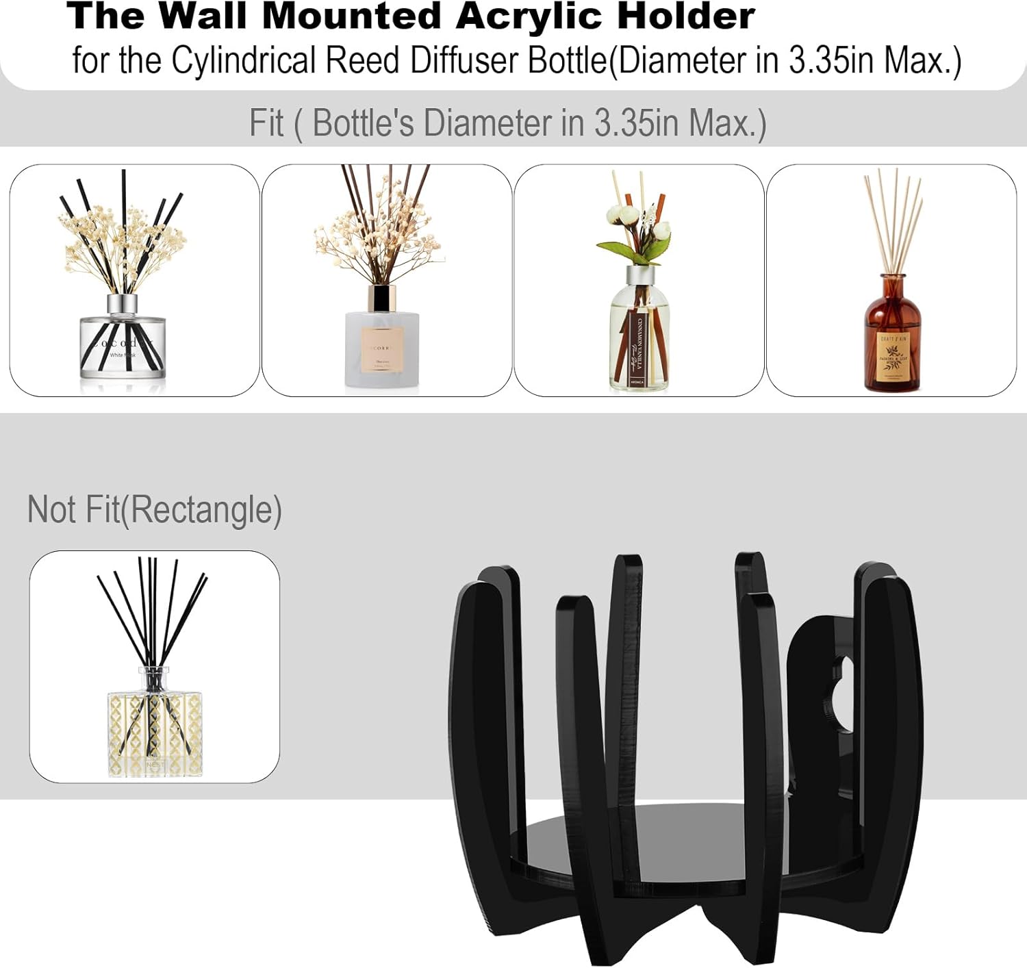 Preserved Flower Diffuser Holder No-Drill Wall Mount for Home Use