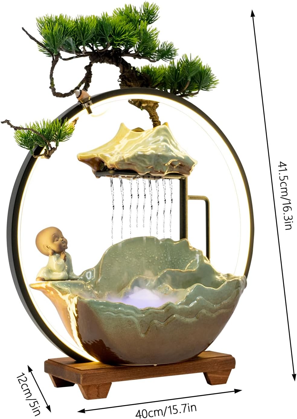 Indoor Waterfall Fountain with Light and Mist