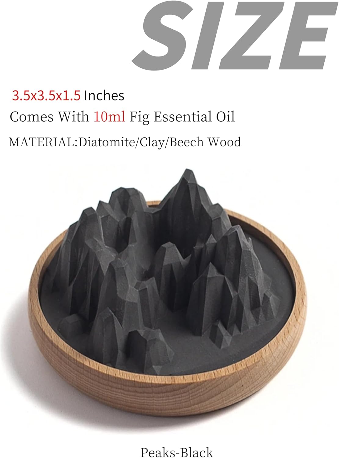 Zestify Mountain-Shaped Reed Diffuser Set Black