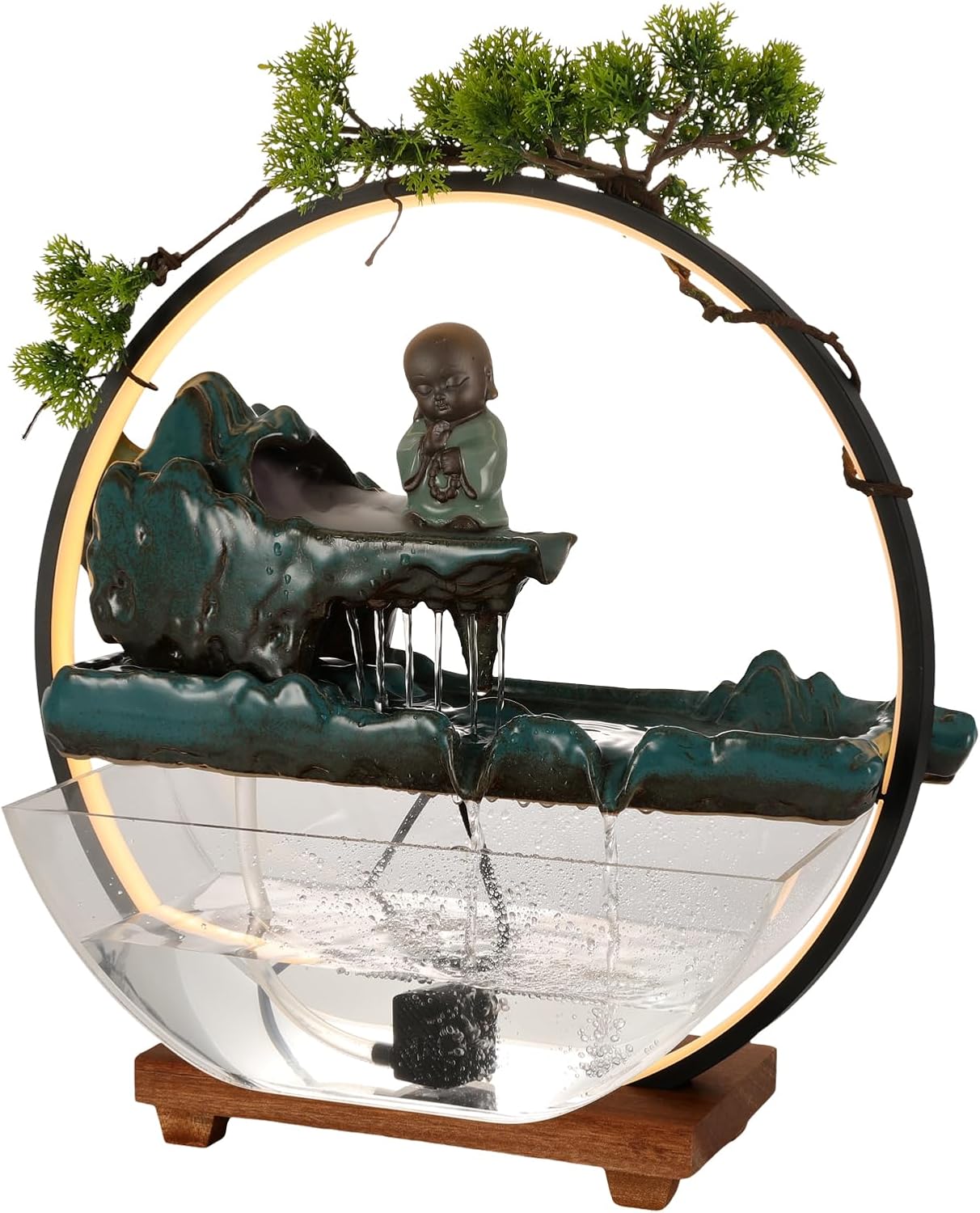 Big Fountain for Table Top - Indoor Waterfall with LED and Reflux Incense