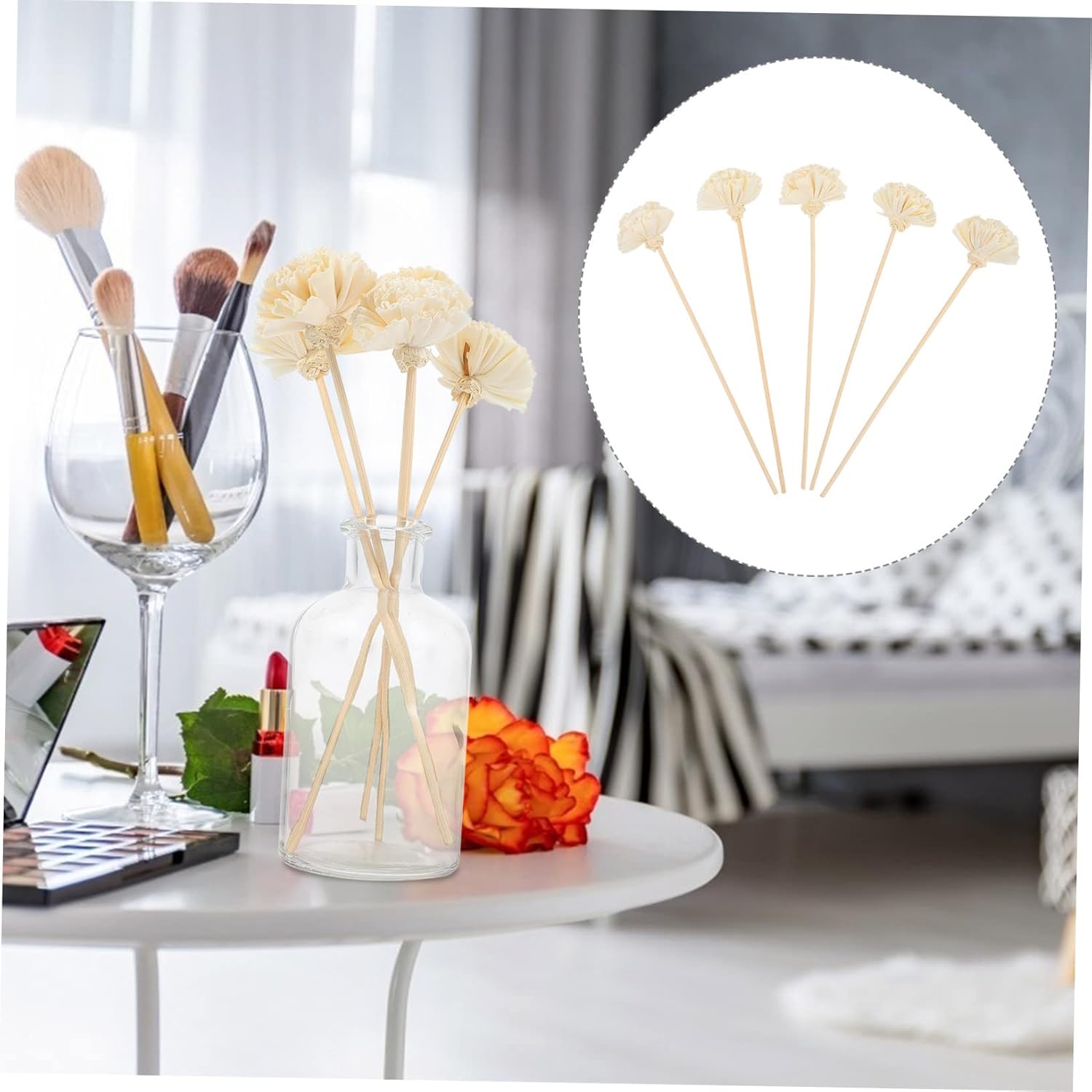 Hemoton Carnation Aroma Diffuser Sticks Set