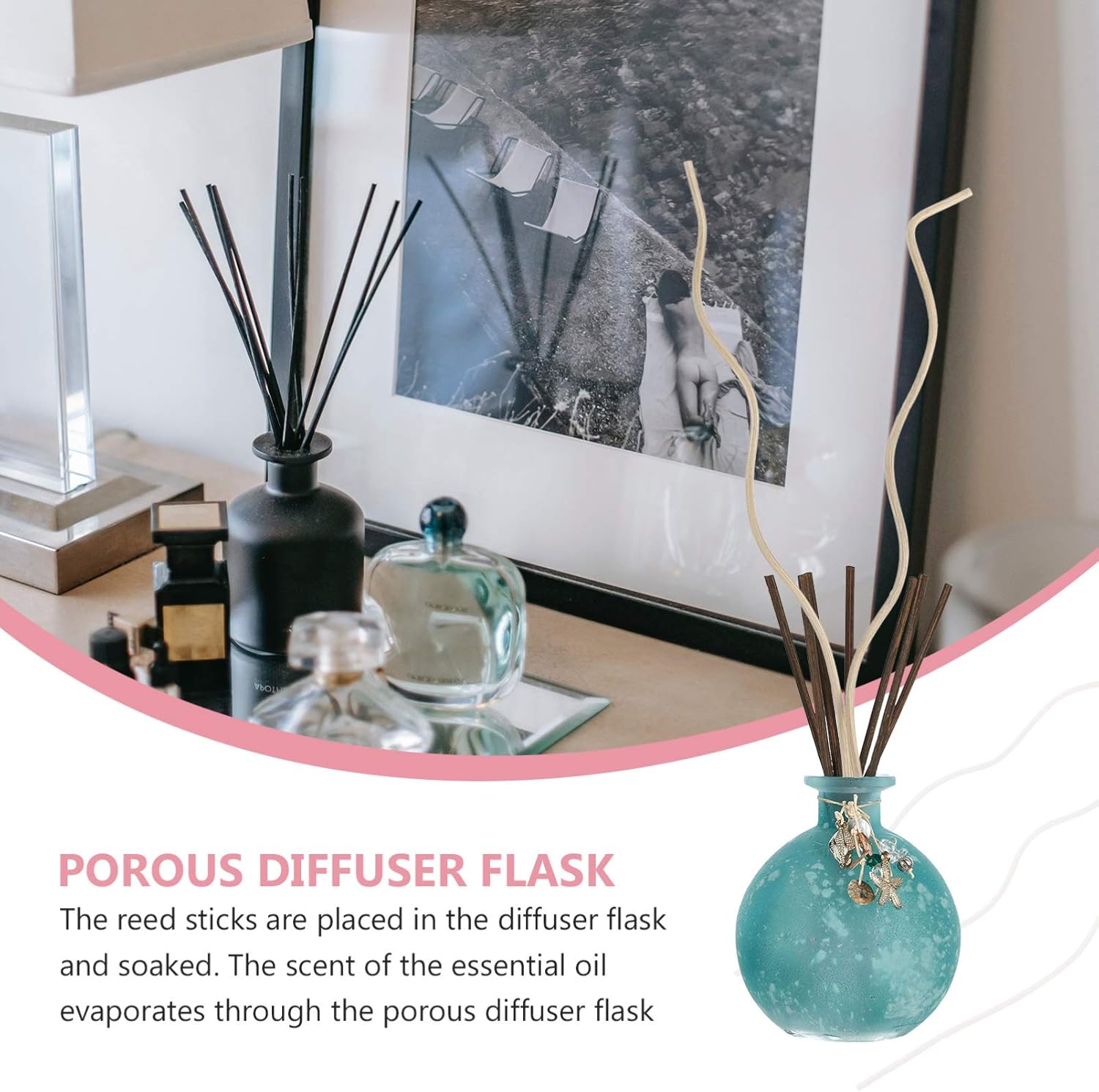 Healifty 40pcs Scent Diffuser Sticks for Home Bathroom Office