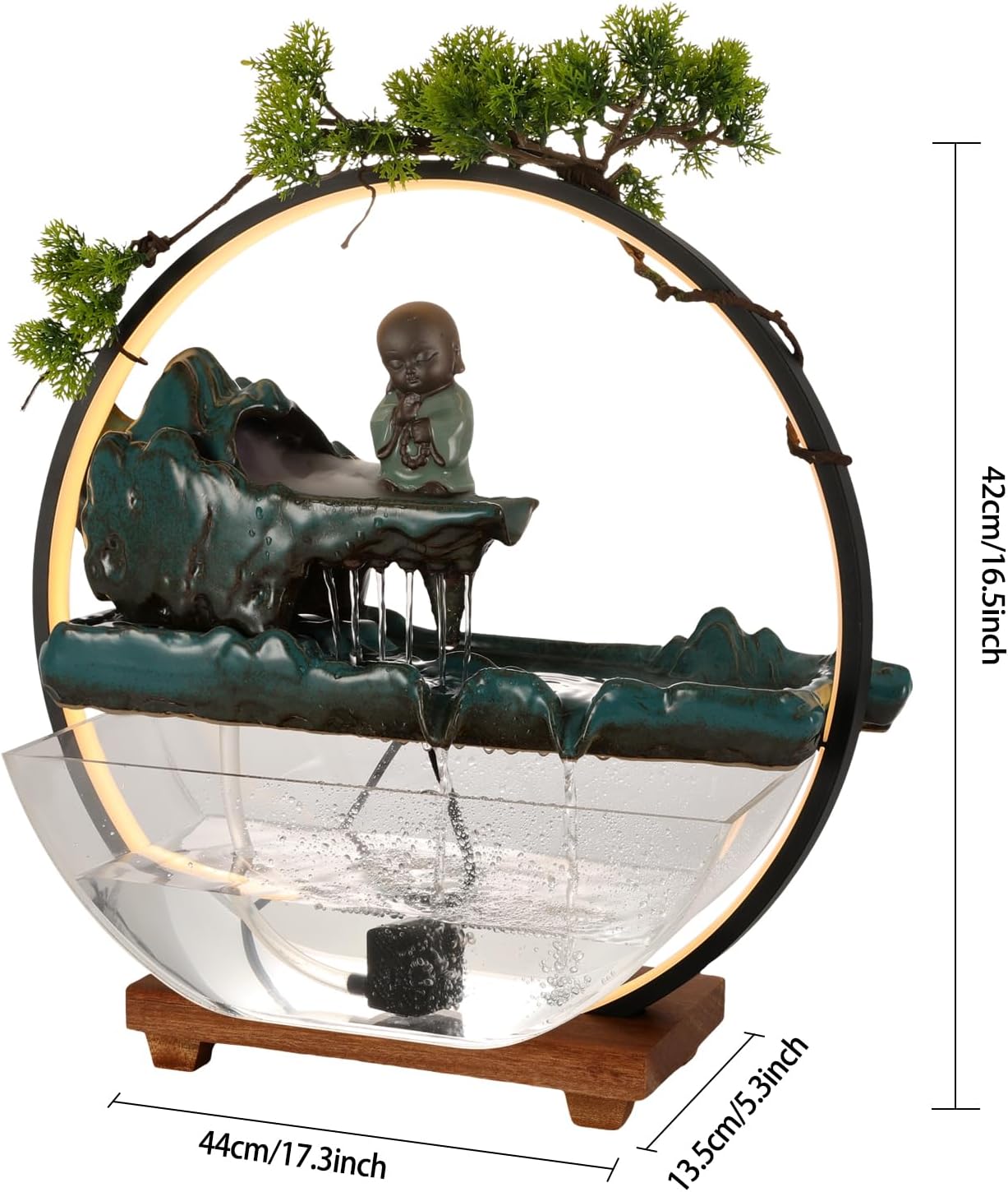 Tabletop Fountain with LED Light and Mist Maker